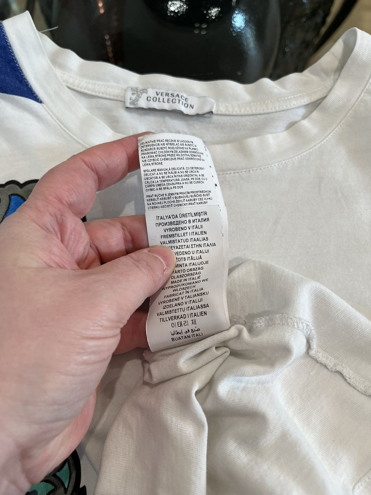 Versace Versace Blue and White Tee Size US L / EU 52-54 / 3 - 4 Thumbnail
