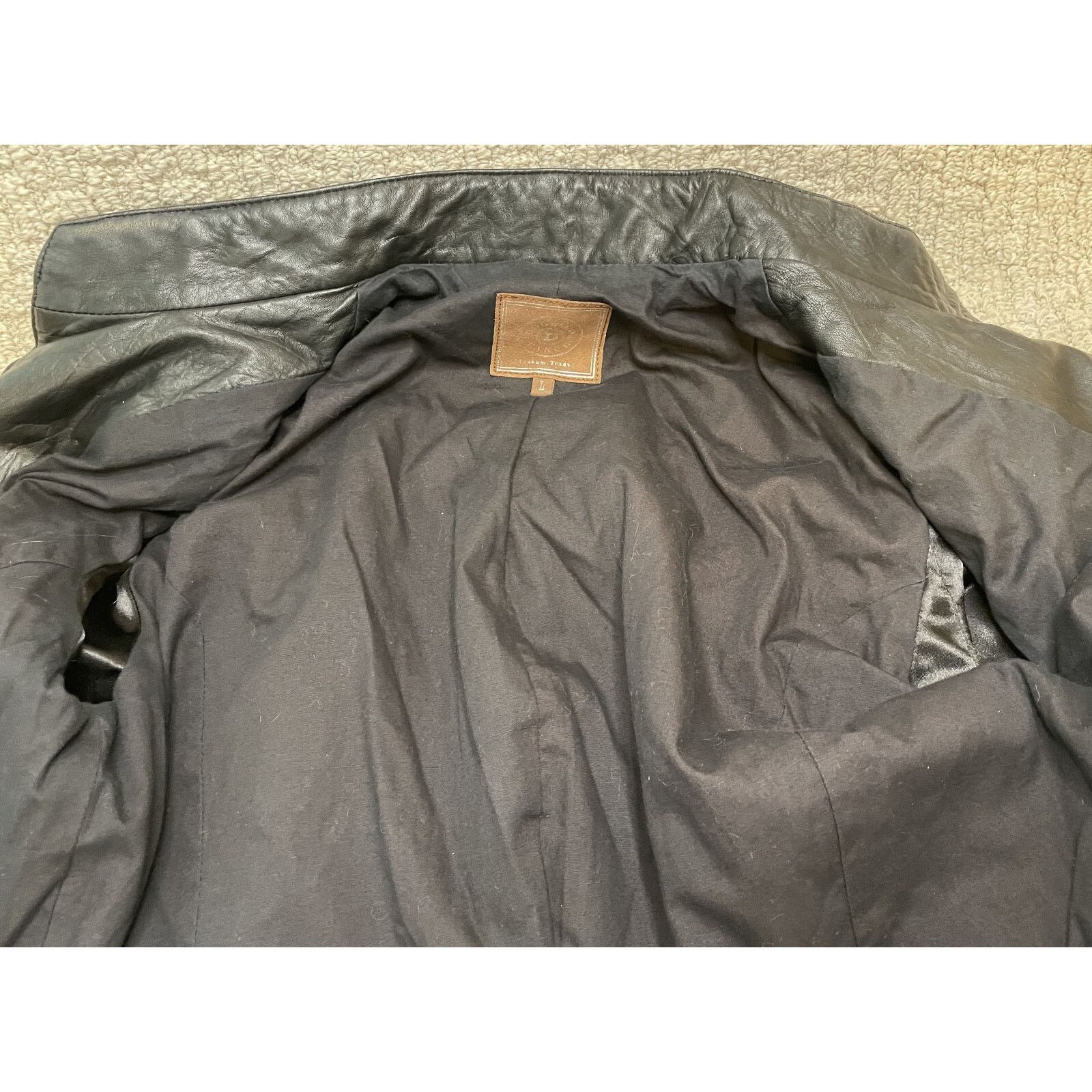Double D Ranch Double D Ranch Black Leather Military Jacket L Pockets Size L / US 10 / IT 46 - 19 Thumbnail
