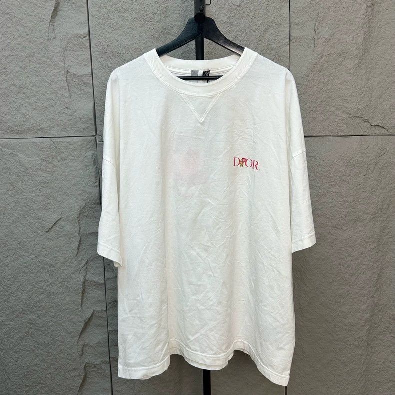 Dior Dior SizeXXXL White embroidered rose short sleeves Size US XXL / EU 58 / 5 - 1 Thumbnail