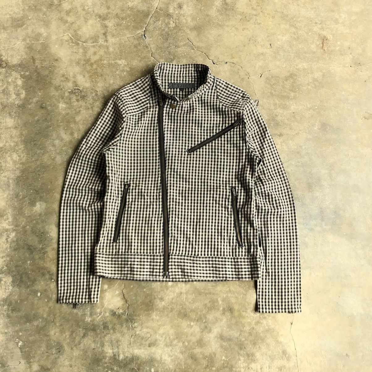 If Six Was Nine 2000s Ehypenworld Gallery Asymastrical Bikers Jacket Plaid Size US XS / EU 42 / 0 - 1 Thumbnail