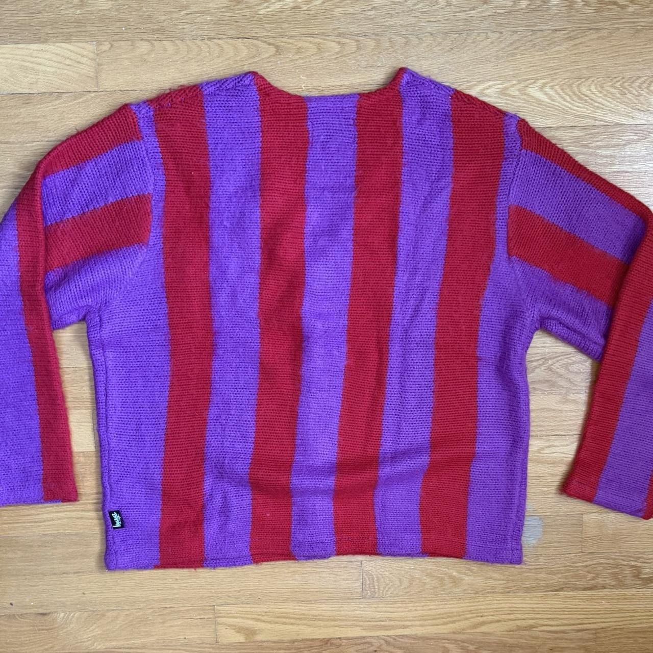 Stussy Pink & Red Stripe Cardigan Size US L / EU 52-54 / 3 - 3 Thumbnail