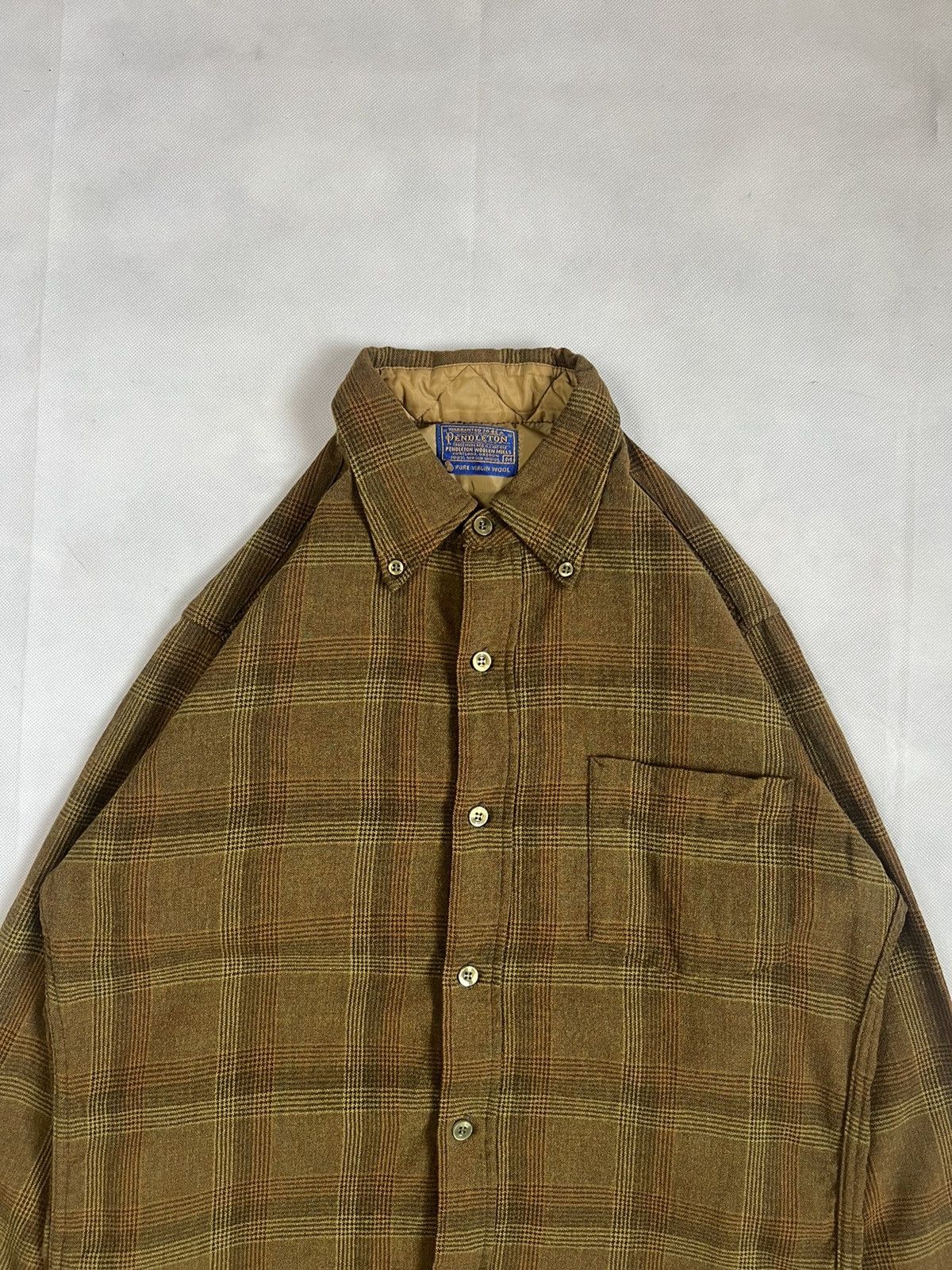 Pendleton 1950's Brown Plaid Pendleton Wool Field Shirt Size US M / EU 48-50 / 2 - 2 Thumbnail