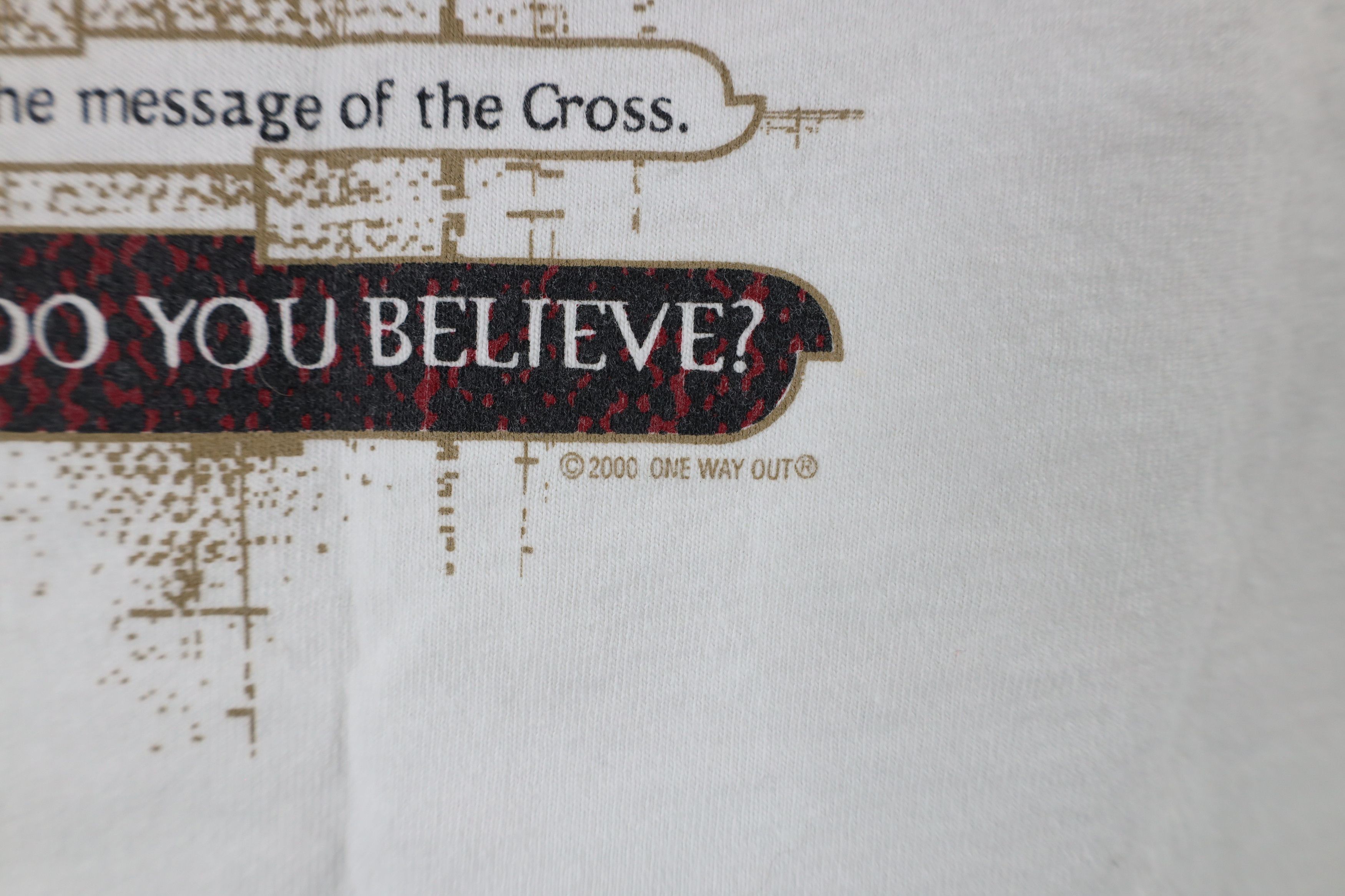 Vintage Vintage Y2K 2000 Jesus Cross The Life Giver T-Shirt White Size US XL / EU 56 / 4 - 9 Thumbnail