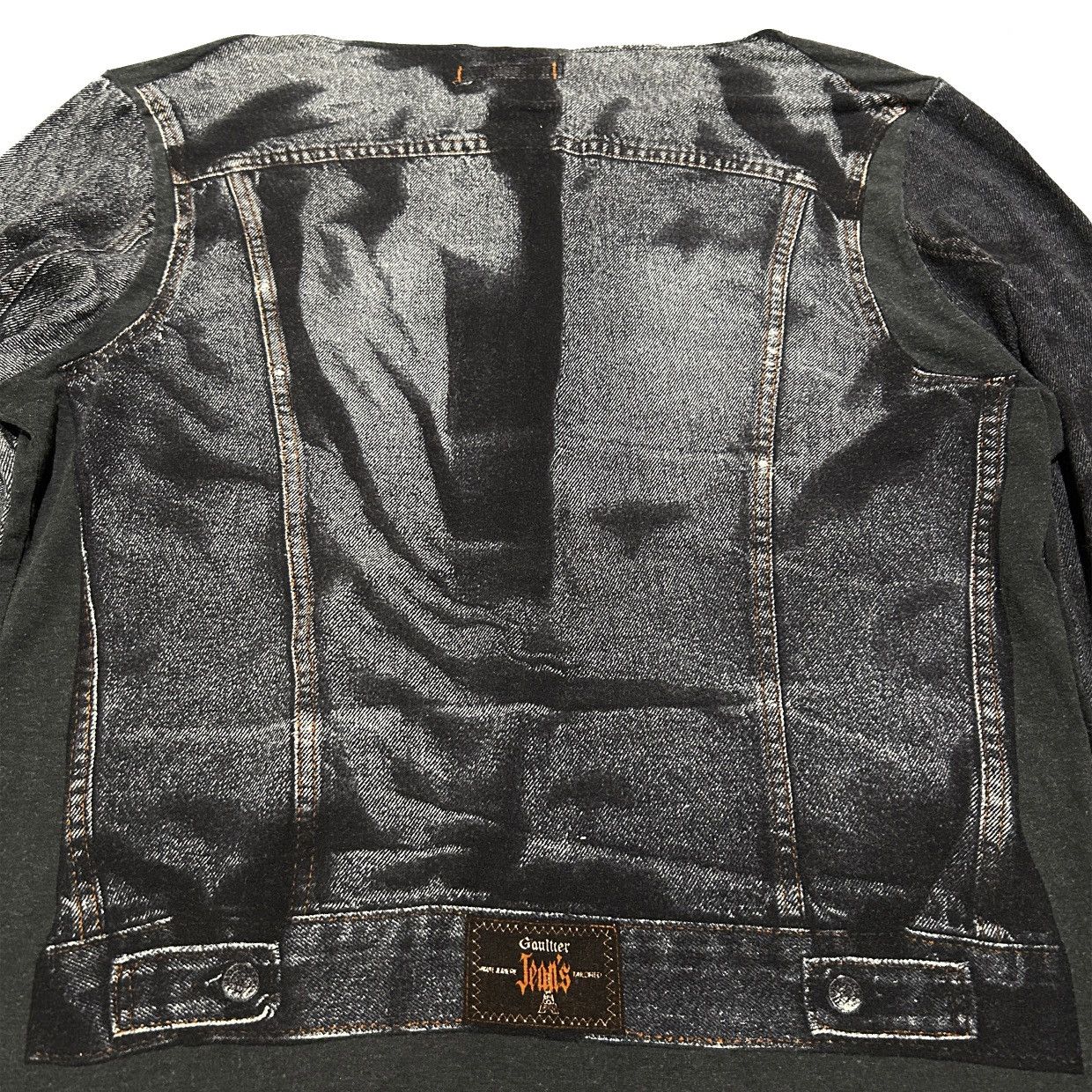 Jean Paul Gaultier Jean Paul Gaultier SS1997 Trompe L’oeil Denim Print Top Size US XL / EU 56 / 4 - 4 Thumbnail