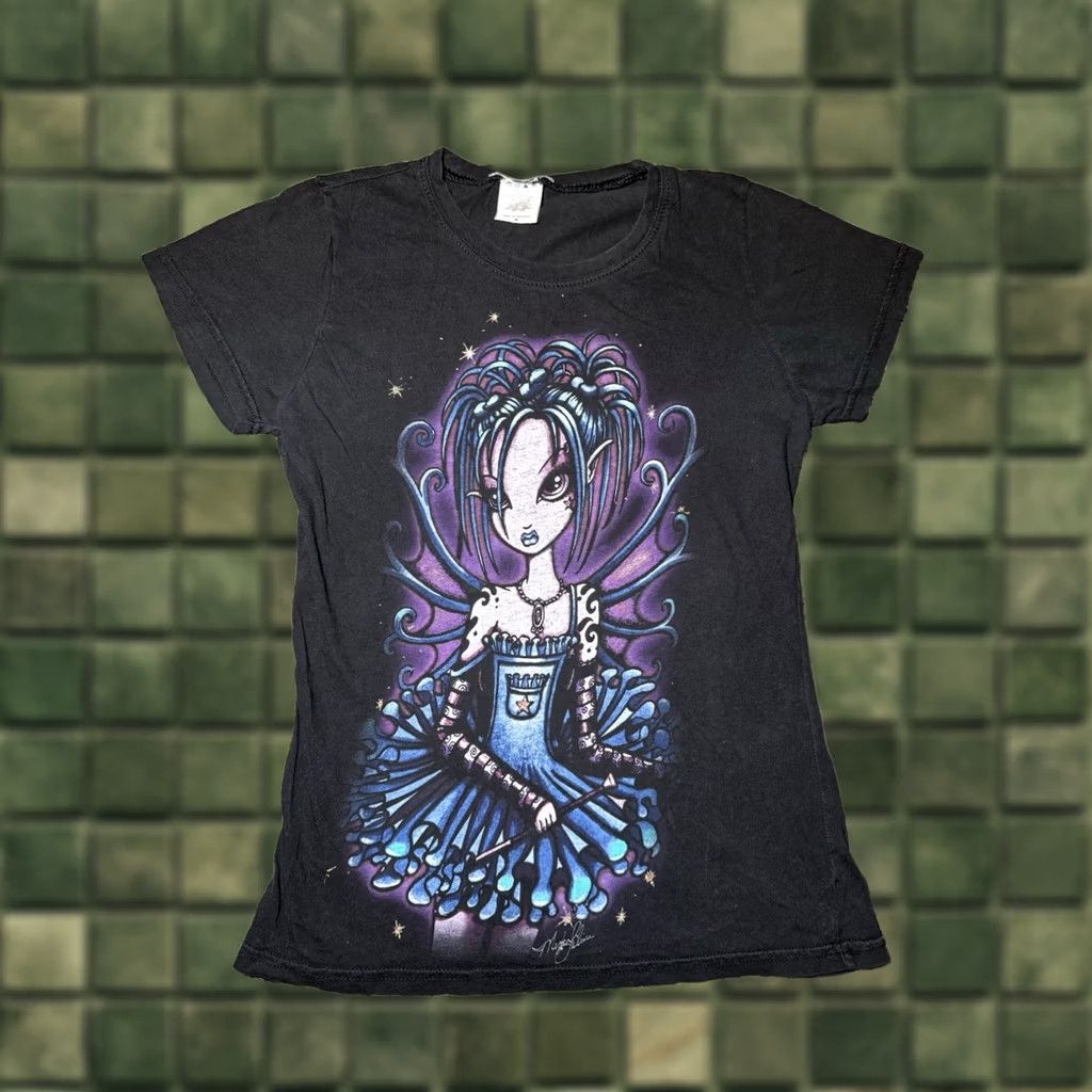 Hot Topic VINTAGE Myka Jelina Piper Fairy Emo Goth Hot Topic T-Shirt Woman’s M Black Short Sleeve Crew Neck Slim Juniors 100% Cotton Size M / US 6-8 / IT 42-44 - 1 Thumbnail