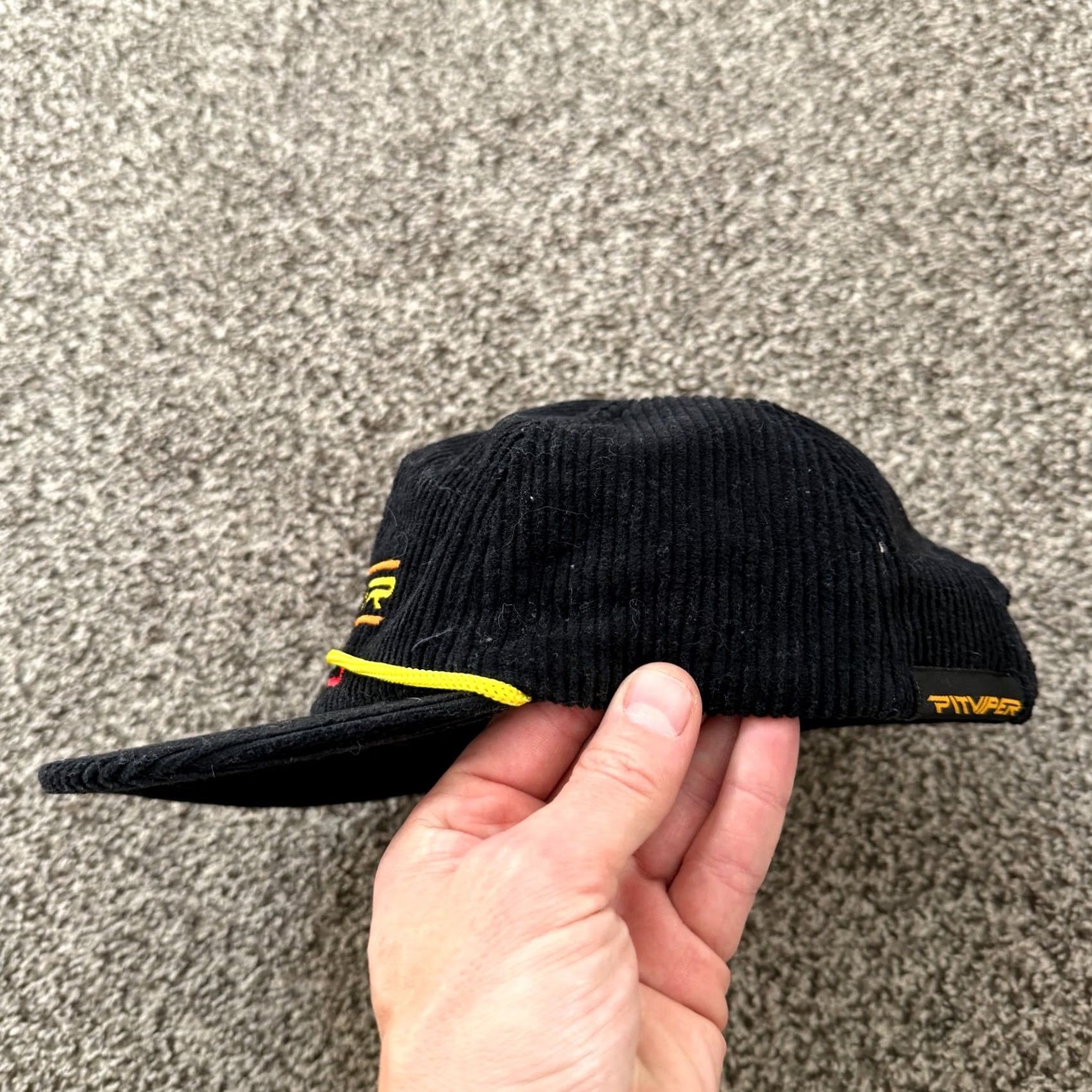 Pit Viper Pit Viper Strapback Corduroy Trucker Groomer Sunglasses Hat Black Yellow Size ONE SIZE - 6 Thumbnail