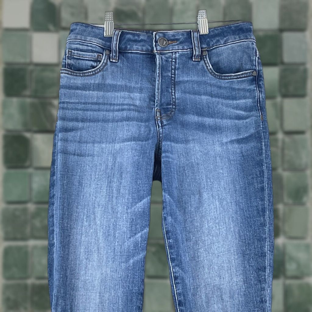 Vintage KUT from the Kloth Chrissie Fab Ab Straight Leg Jeans Womens Mid-Rise Size 0 Blue Size 25" / US 0 / IT 36 - 1 Thumbnail