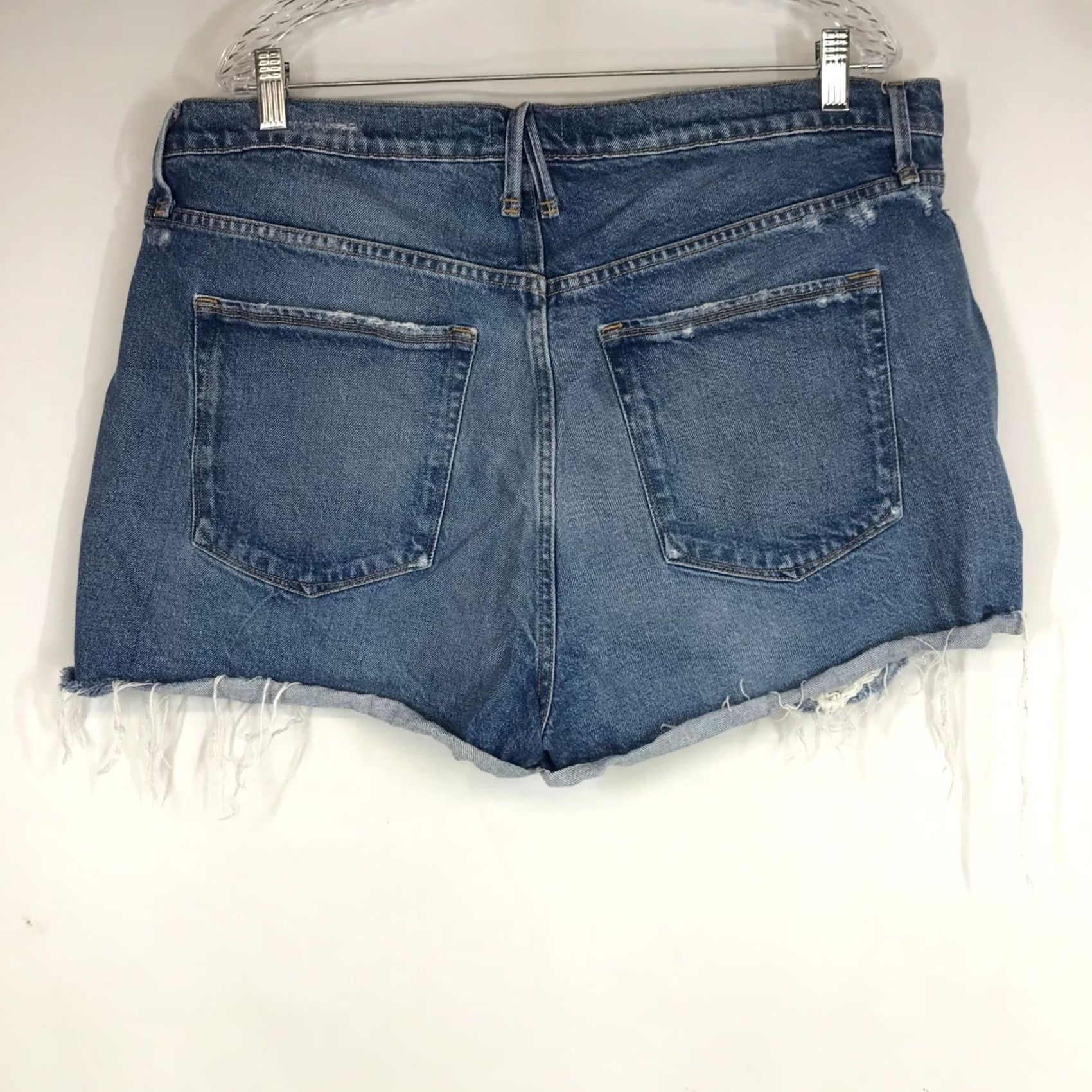 Good American Good American Bombshell Blue Distressed Denim Cut Off Shorts Womens Size 15 Size 25" / US 0 / IT 36 - 4 Thumbnail