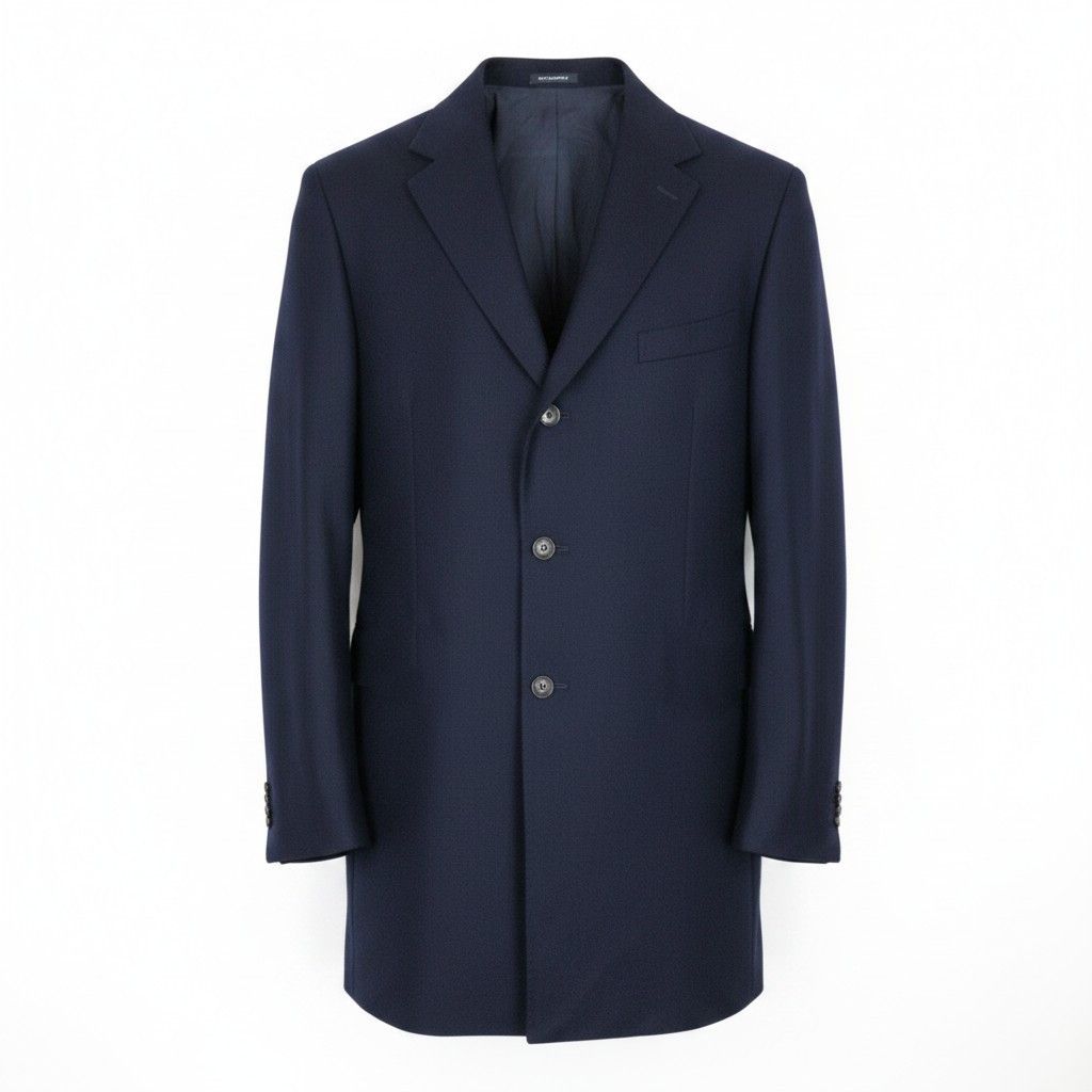 Suitsupply VICENZA UK54R Navy Wool Mid-Length Coat 67177 Size US XXL / EU 58 / 5 - 1 Thumbnail