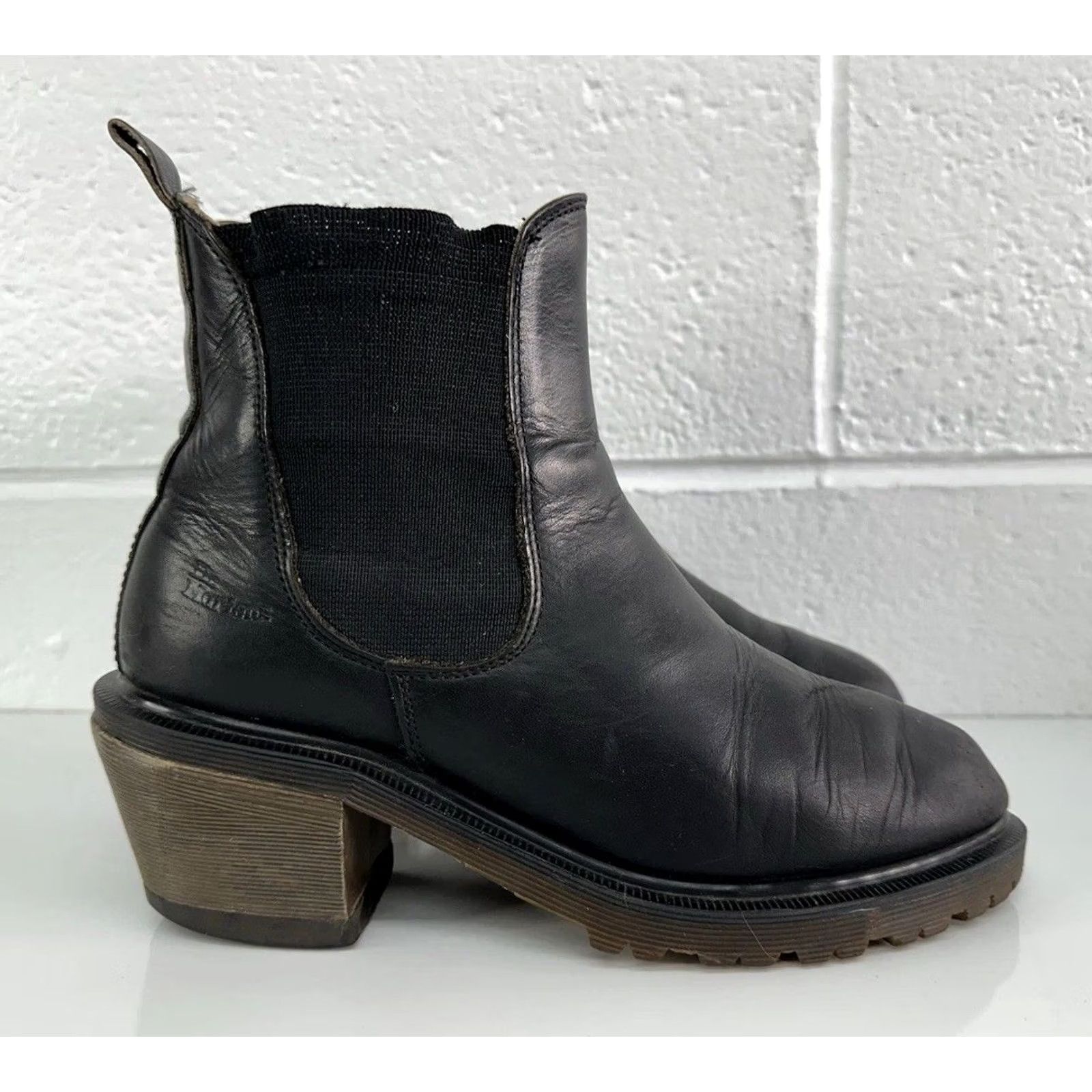 Dr. Martens VINTAGE Dr Martens Spence Pull On Bootie Boots Leather Black Womens UK 5 US 7 Size US 7 / IT 37 - 2 Thumbnail