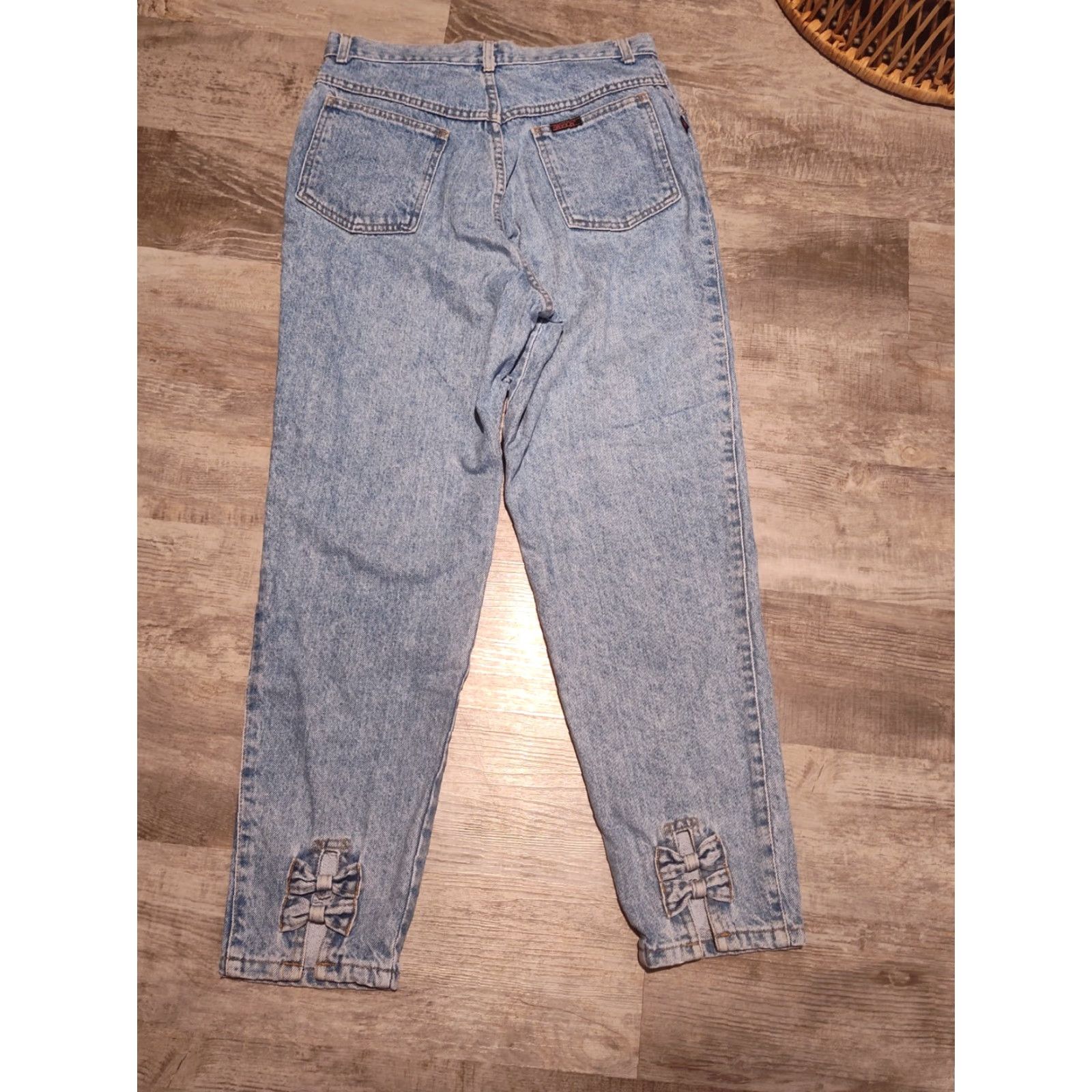 Vintage VINTAGE Sassoon Jeans Women High Rise Mom 13/14 Blue Bow Ties 80s 90s Denim, 5-Pocket, Light Wash, Regular Fit, Mexico, Womens Size 34" / US 12 / IT 48 - 2 Thumbnail