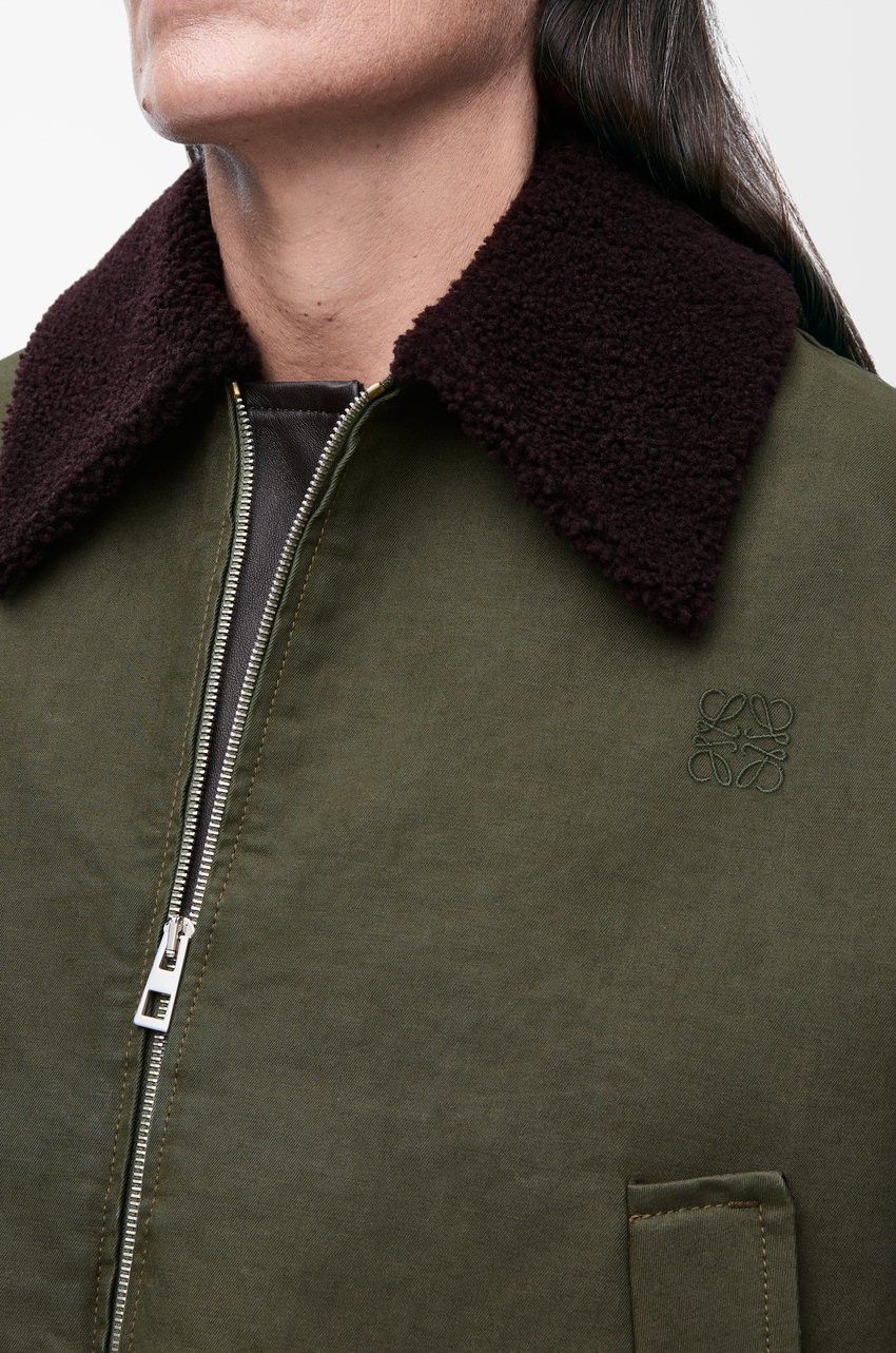 Loewe o1loc1c0525 Jacket in Cotton in Khaki Green Size S / US 4 / IT 40 - 4 Thumbnail