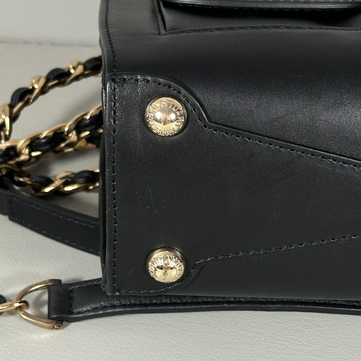 Stuart Weitzman Stuart Weitzman Podbag Leather Shoulder Bag Black Calf Chain Size ONE SIZE - 5 Thumbnail
