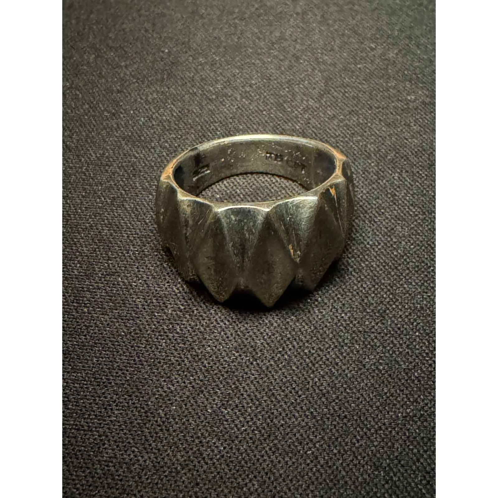 Other Vintage 925 Silver Geometric Texture Size 8 Size ONE SIZE - 2 Thumbnail