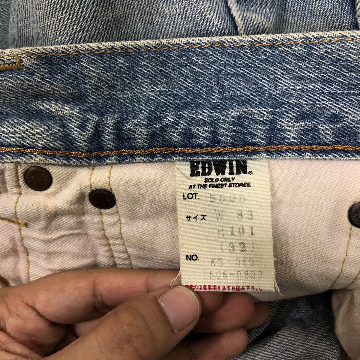 Japanese Brand 🔥90’s Vintage Edwin Distressed Denim Jeans Cowboy Design Size US 32 / EU 48 - 14 Thumbnail