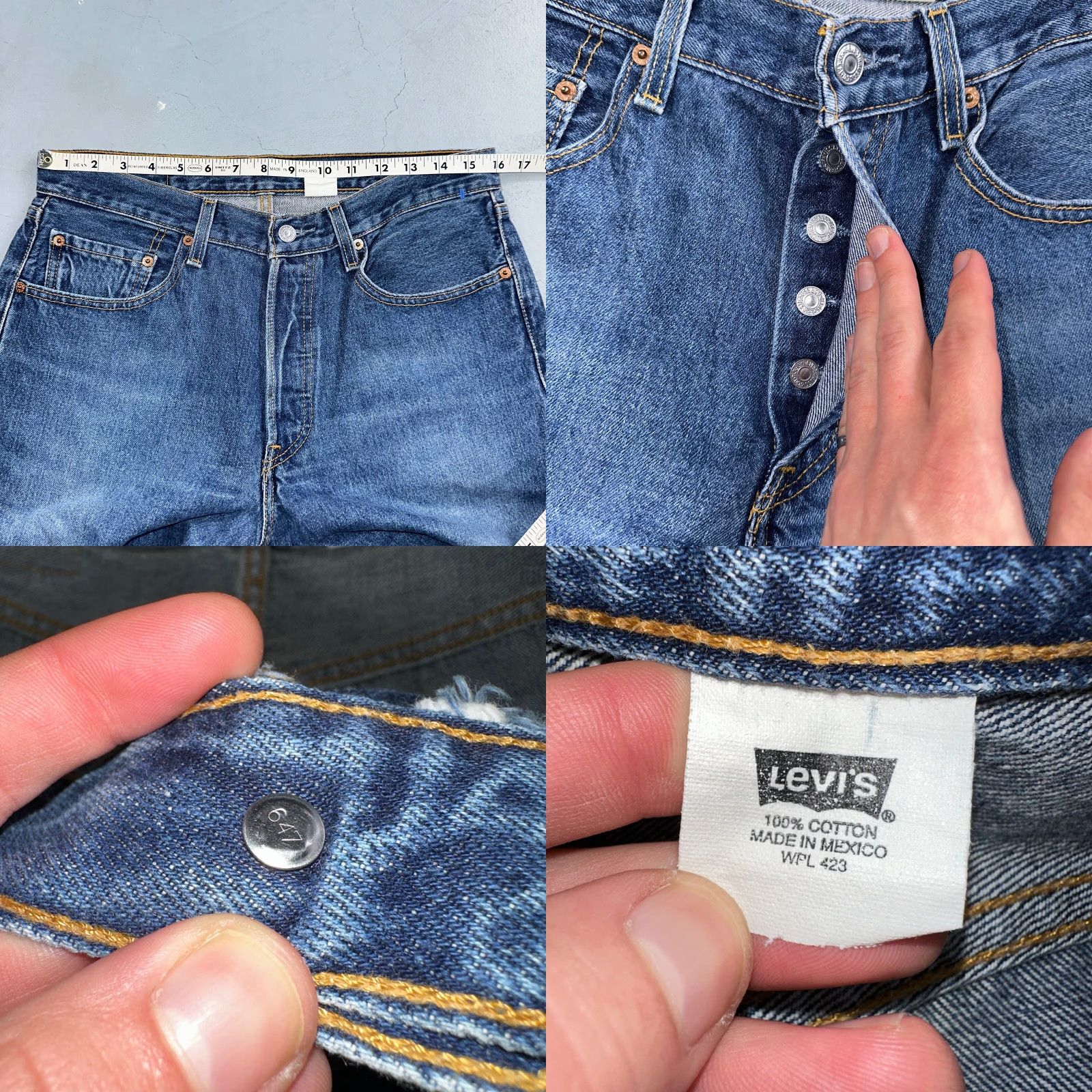 Levi's VINTAGE Levi's 501 Jeans 90s Straight Leg Blue 33x32 Mens Regular Denim Cotton Mid Rise 501 Series 90s Theme: 90s Mens Size US 33 - 8 Thumbnail