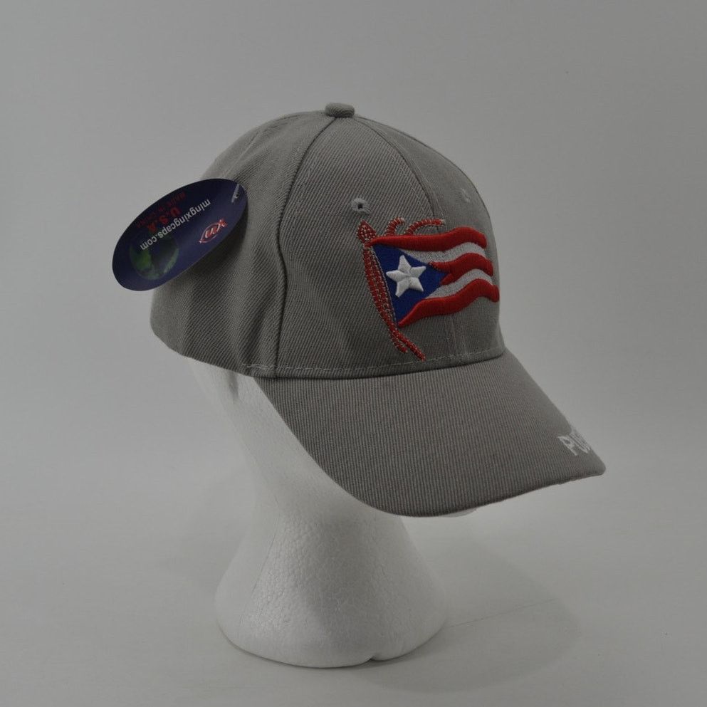 Other Puerto Rico Baseball Cap Hat Gray Red White Blue Adjustable Size ONE SIZE - 10 Thumbnail