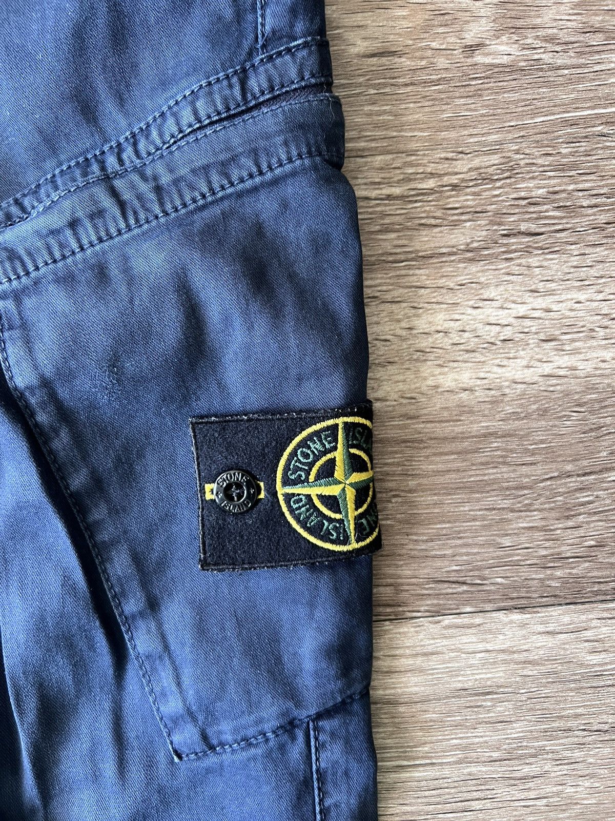 Stone Island Stone island garment dyed blue cargos Size US 29 - 2 Thumbnail