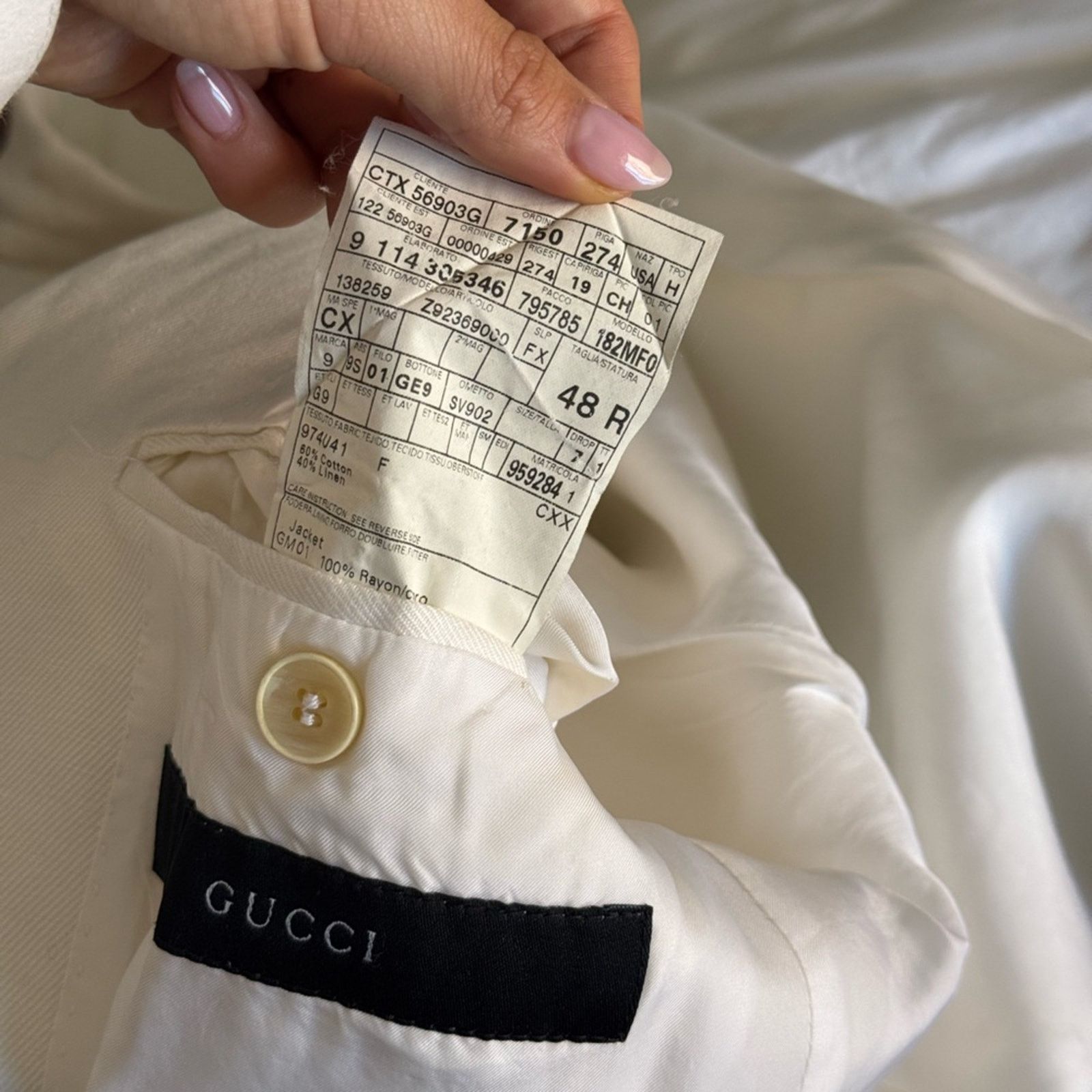 Gucci Gucci Classic White Men's Blazer Size 48R - 6 Thumbnail