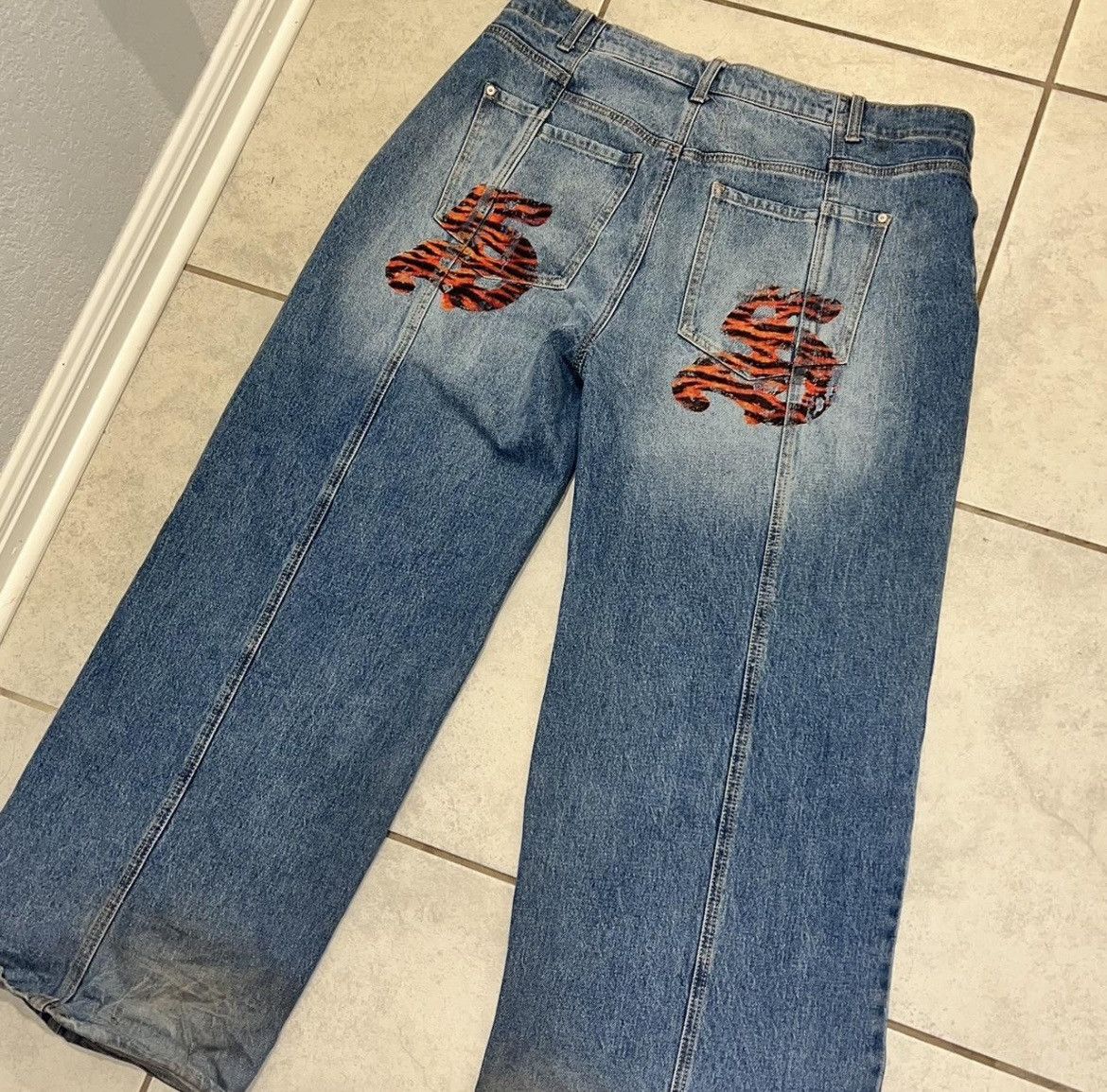 Other Two Seven University Wide Leg Baggy Tiger Stripe logo Jeans🐅 Size US 36 / EU 52 - 1 Thumbnail