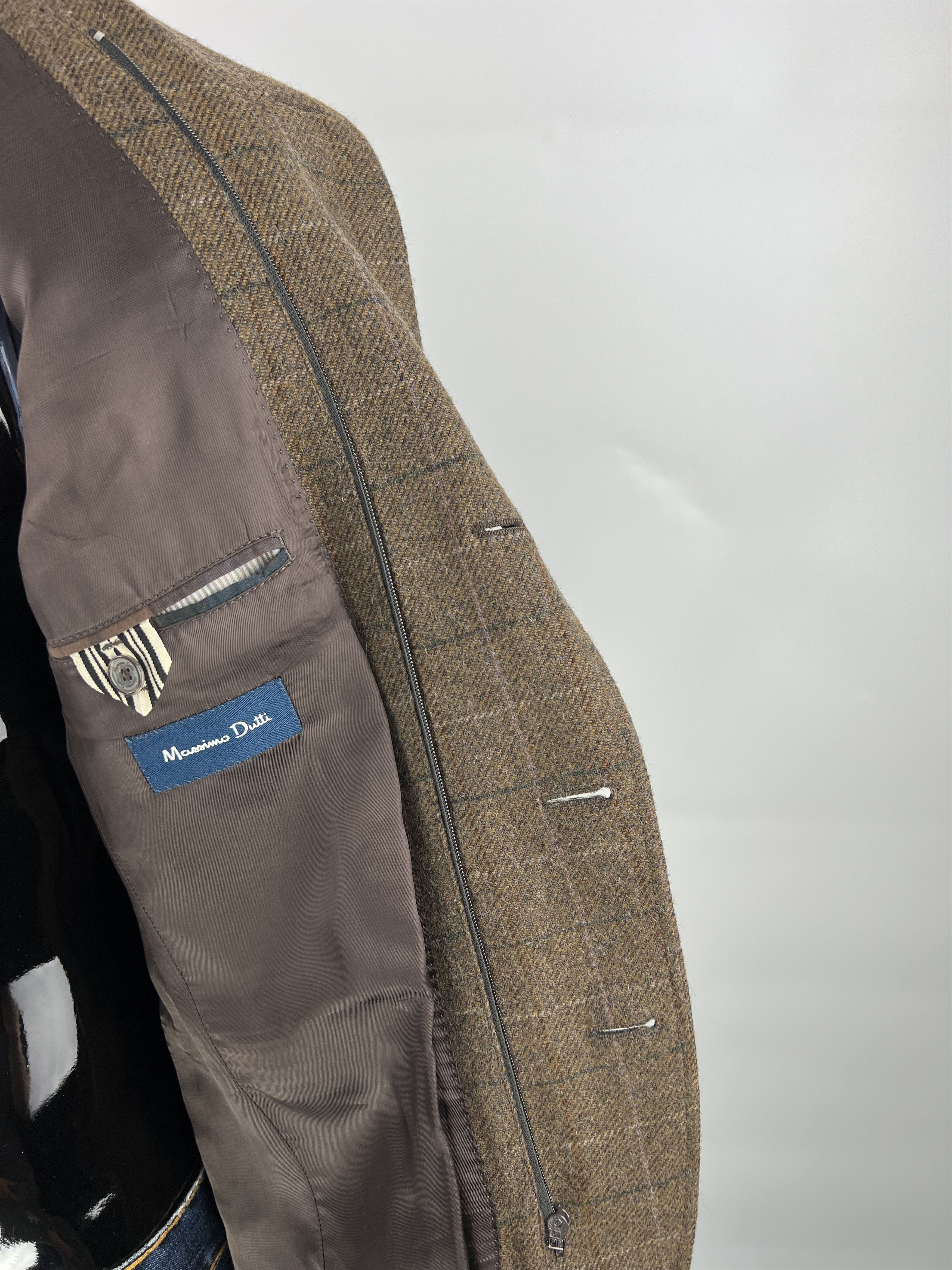 Massimo Dutti Massimo Dutti Men's Wool Tweed Check Blazer Jacket Size 50 Size 50R - 10 Thumbnail