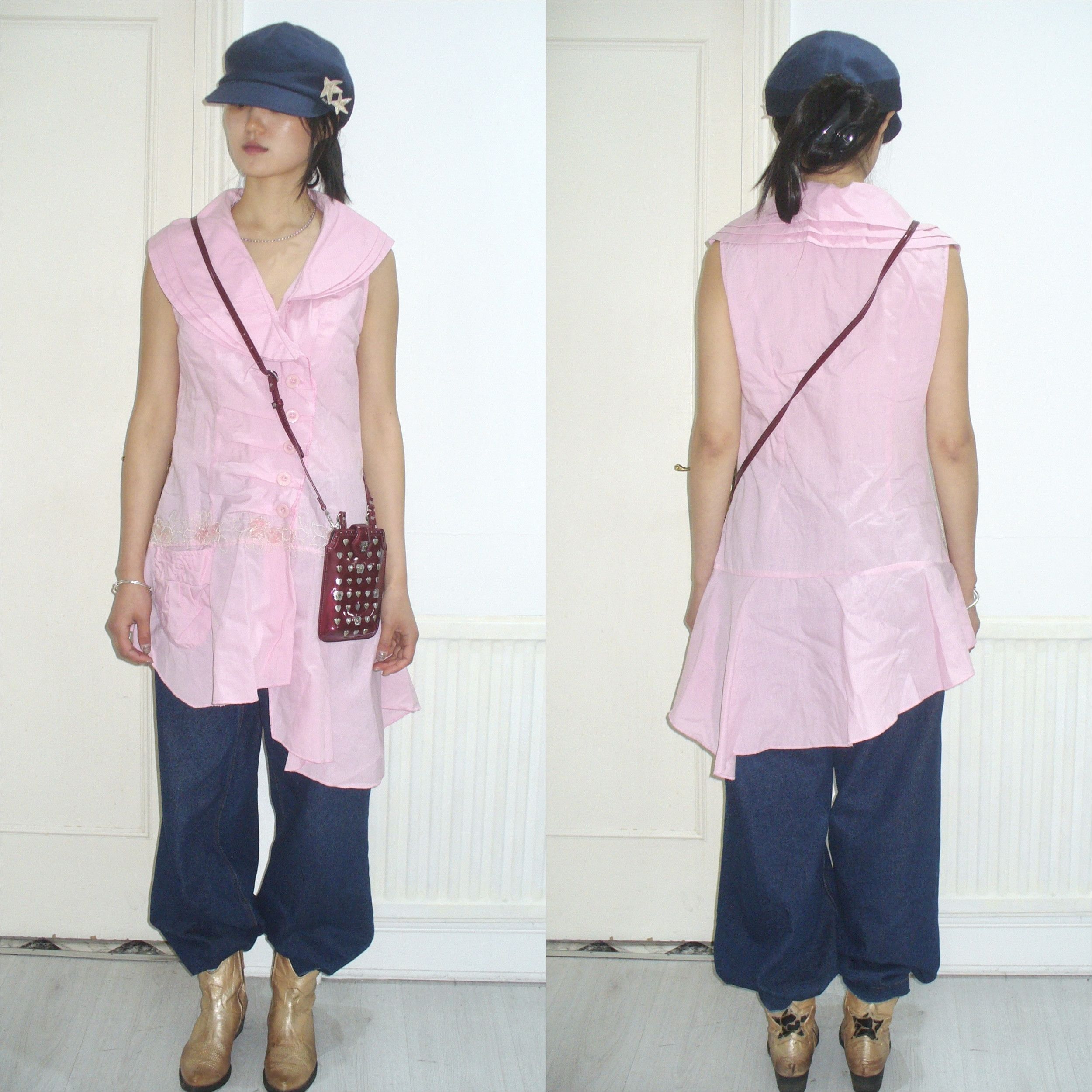 Other Vintage 2000s asymmetrical dress top Size M / US 6-8 / IT 42-44 - 2 Thumbnail