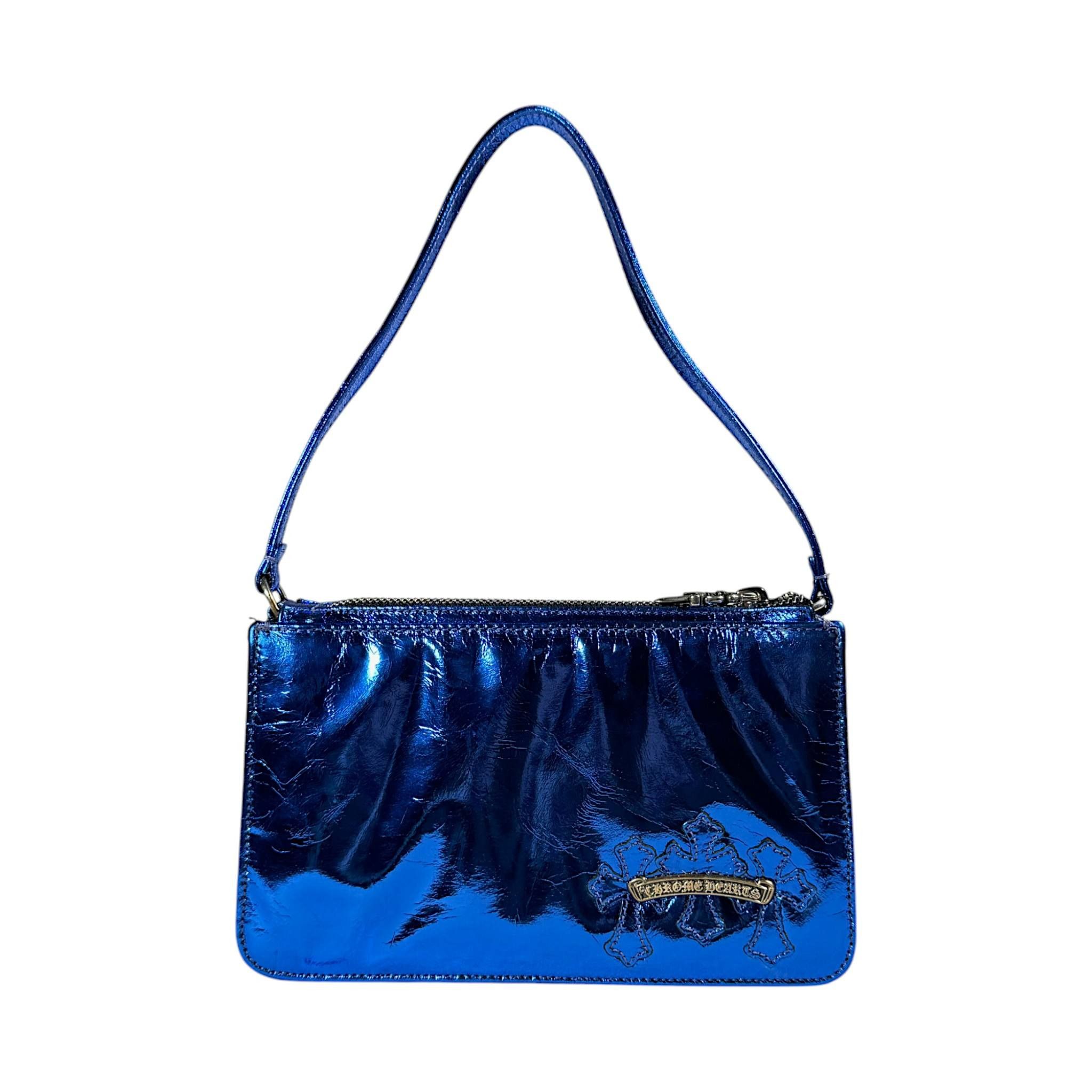 Chrome Hearts SHINY PATENT LEATHER NIGHT BAG CROSS PATCH HANDBAG Size ONE SIZE - 1 Thumbnail