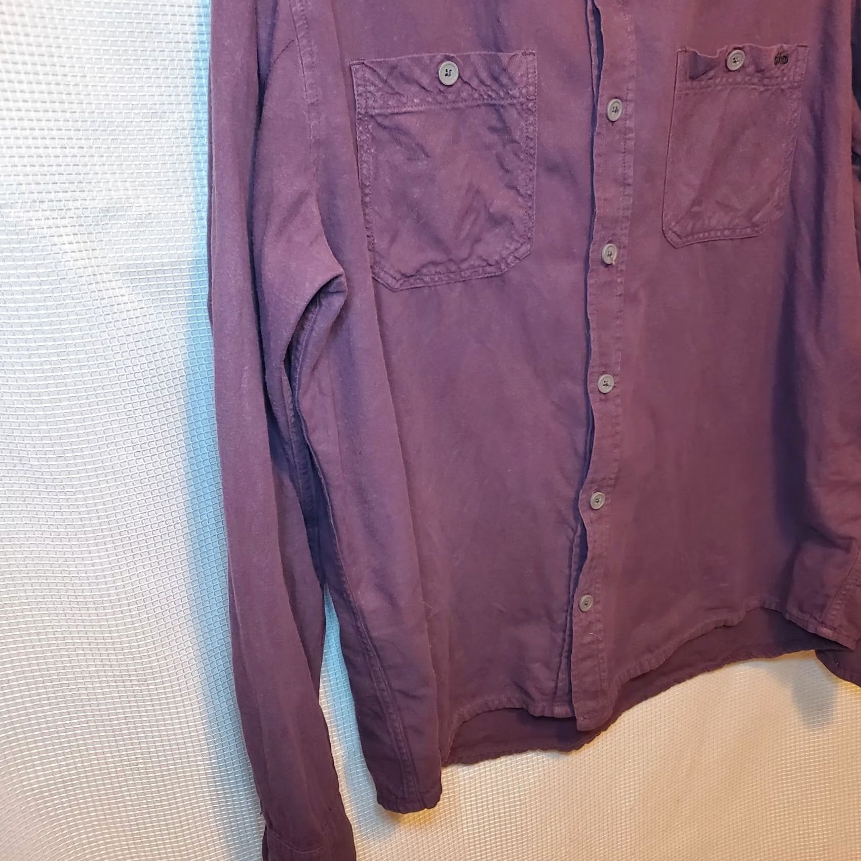 Vintage Stio Miter Flannel Shirt Mens XL Purple Brushed Organic Cotton Button Up Size US XL / EU 56 / 4 - 3 Thumbnail