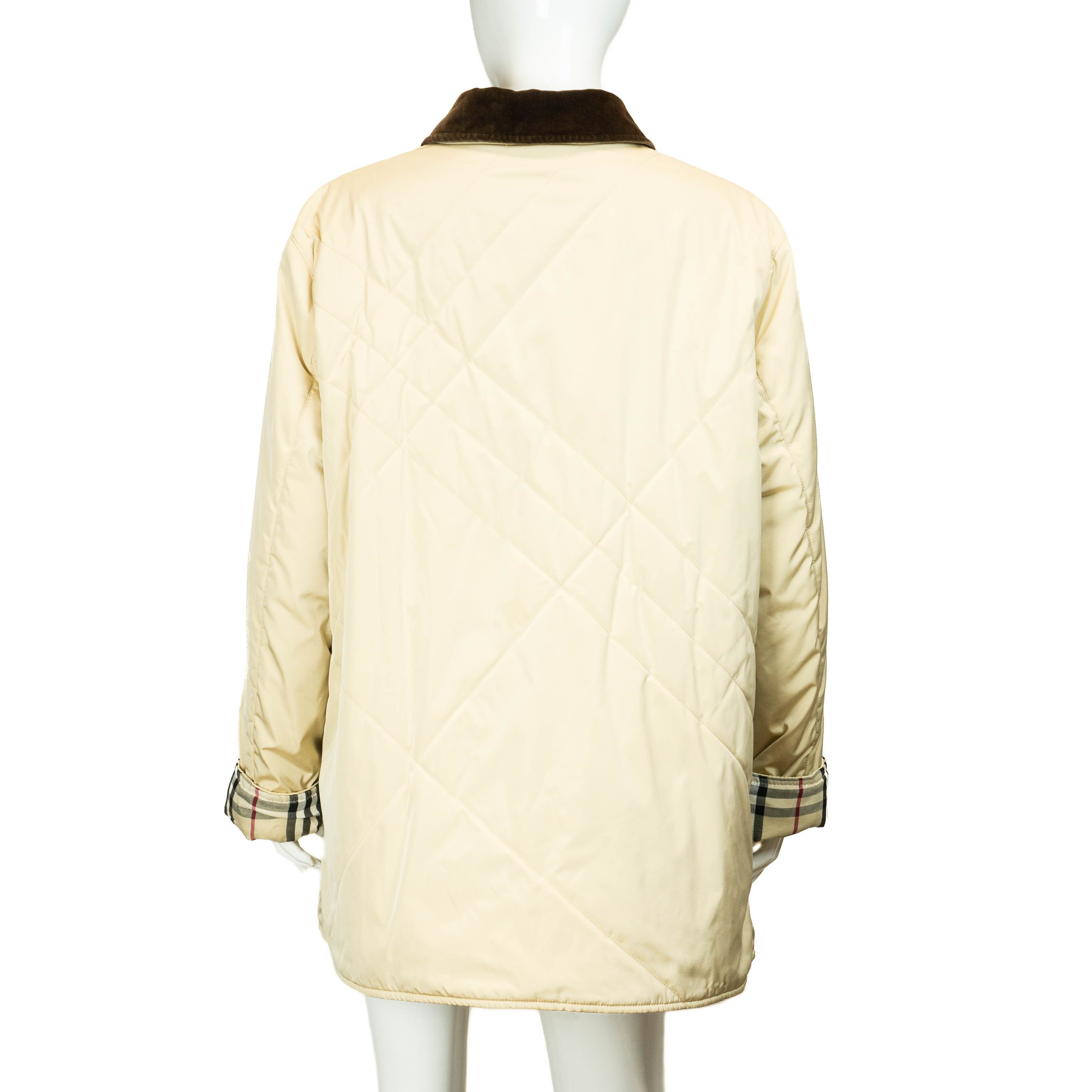 Burberry BURBERRY Check Quilted Coat Jacket Cream Beige Vintage 90s Size US L / EU 52-54 / 3 - 2 Thumbnail