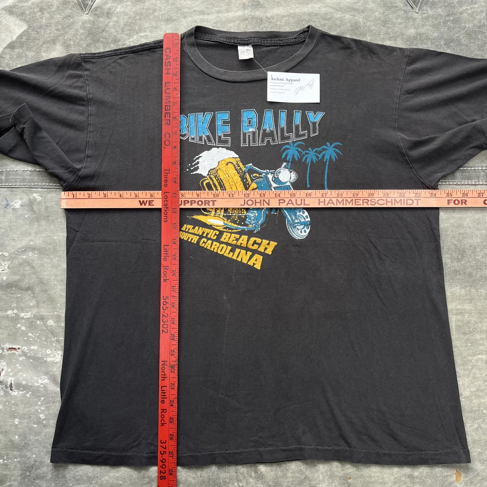 Vintage Vintage Faded Atlantic Beach Bike Rally Motorcycle Beer Tee Size US XL / EU 56 / 4 - 4 Thumbnail