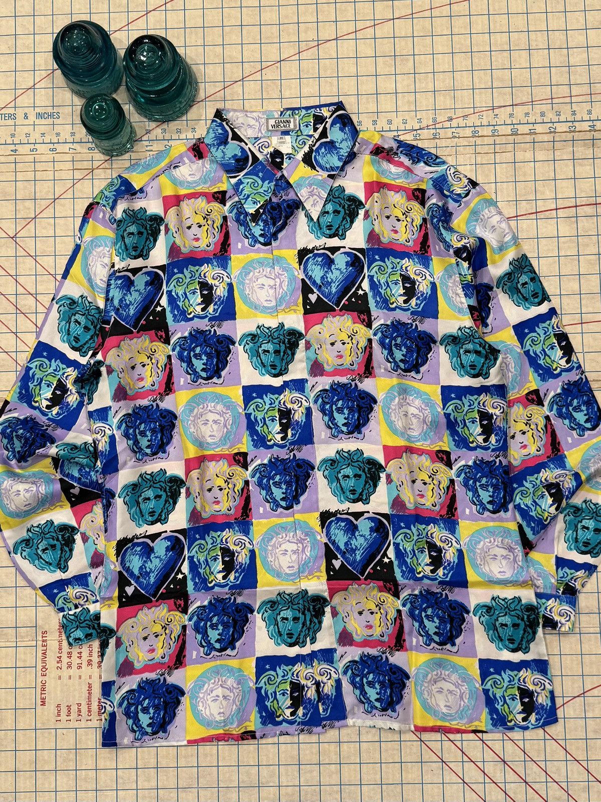 Versace Vintage Gianni Versace Warhol Style Silk Button Up Shirt Med Size US M / EU 48-50 / 2 - 2 Thumbnail
