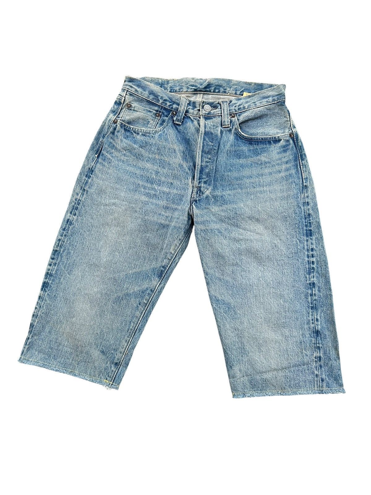 Kapital × Sugar Cane × Vintage Vintage Sugar Cane Selvedge Distressed Short Denim Jeans Size US 28 / EU 44 - 4 Thumbnail