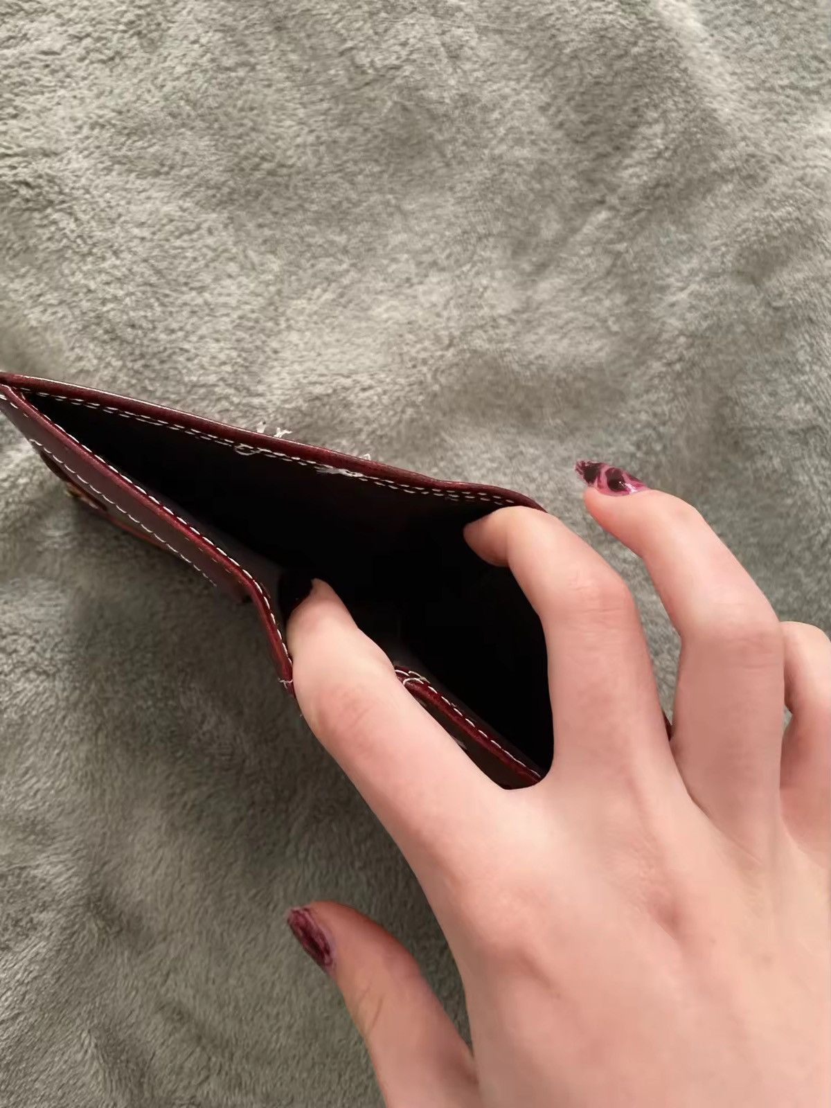Japanese Brand PU Leather Cross Wallet (burgundy) Size ONE SIZE - 4 Thumbnail