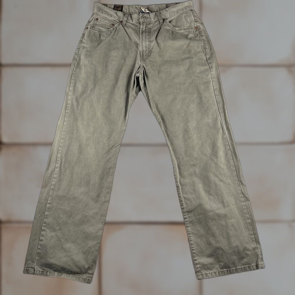 Lucky Brand Lucky Brand Chino Pants Mens 33R Olive Wide Leg Skater Military Y2K Era 7181J80 Size US 33 - 1 Thumbnail
