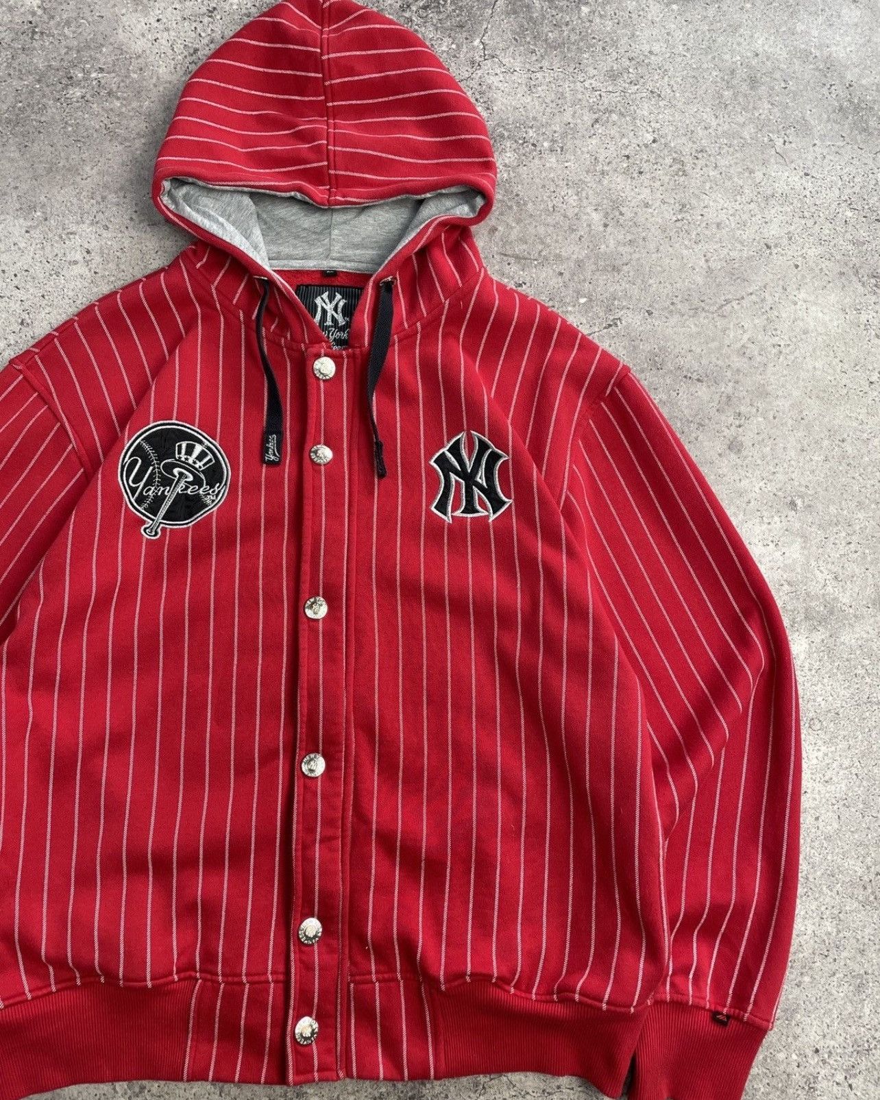 New York Yankees Red 00s Yankees Zip Hoodie w/ Rhinestone Buttons New York Size US XL / EU 56 / 4 - 8 Thumbnail