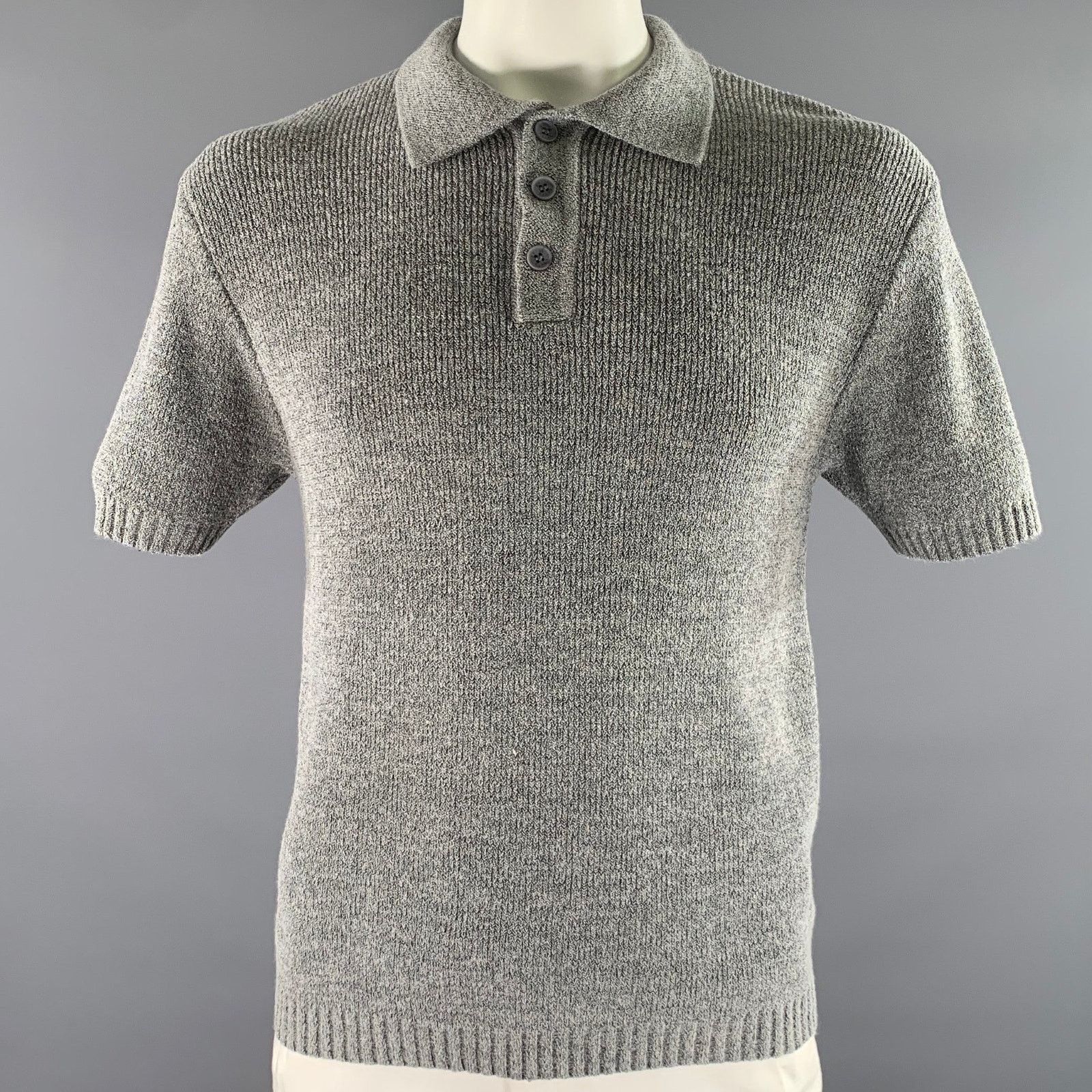 Other RAITH Size XL Grey Marled Acrylic Blend Buttoned Polo Size US XL / EU 56 / 4 - 1 Thumbnail