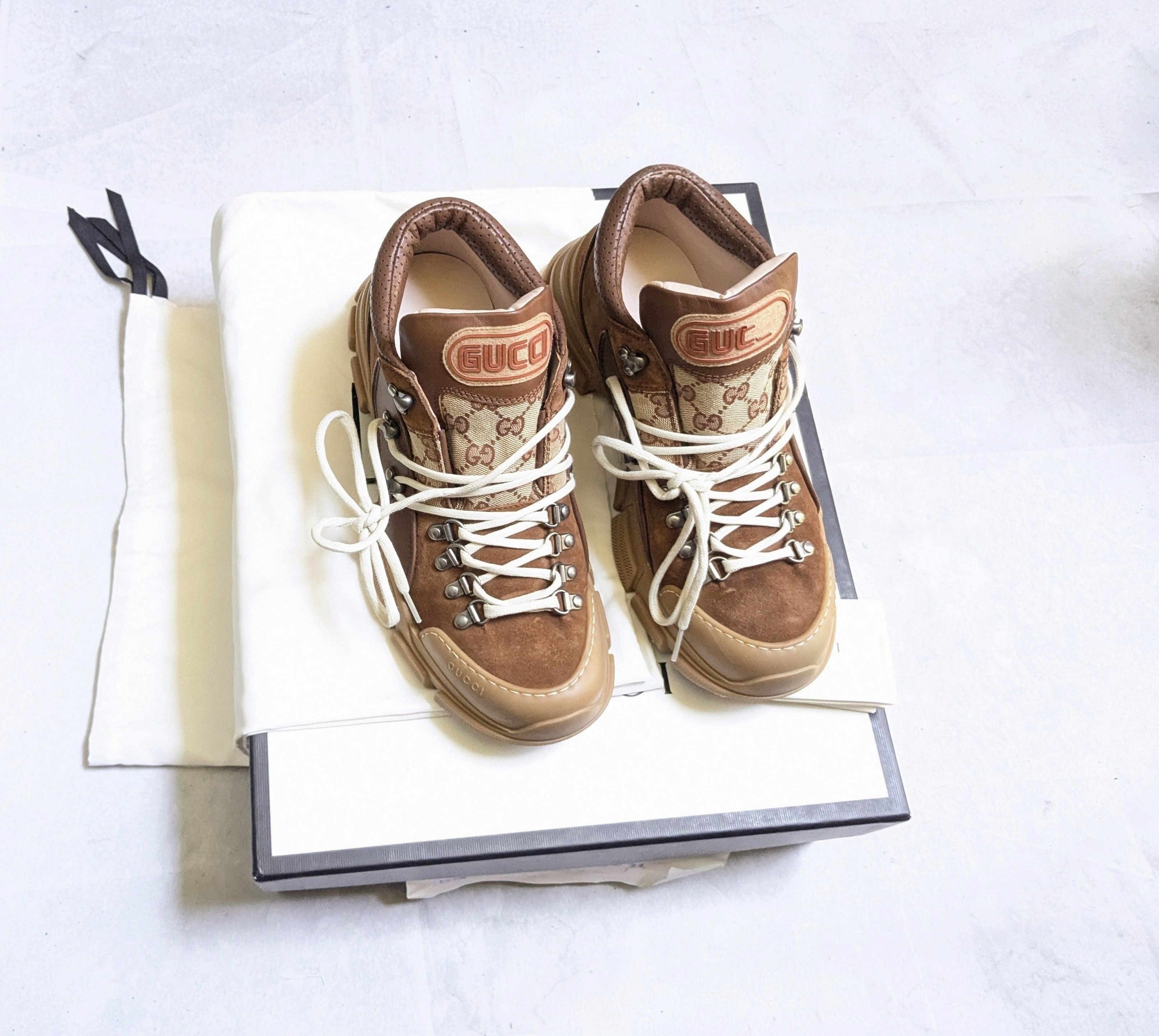 Gucci Gucci Flashtrek Sneakers Brown Monogram Logo GG 9.5 Size US 9.5 / EU 42-43 - 1 Thumbnail