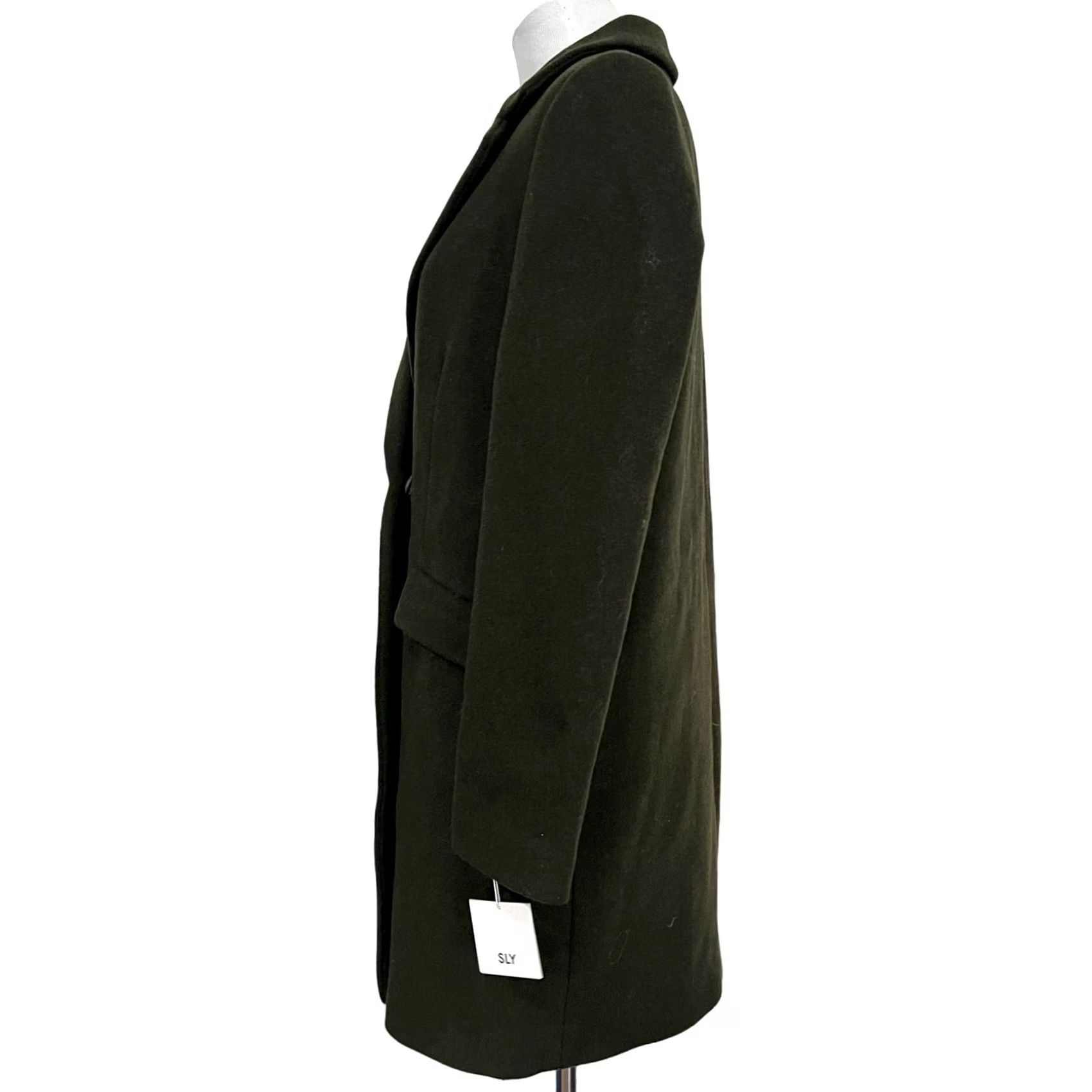 Vintage VINTAGE SLY Coat Womens Wool Olive Green Overcoat Pockets Snap Size 2 Size XS / US 0-2 / IT 36-38 - 5 Thumbnail