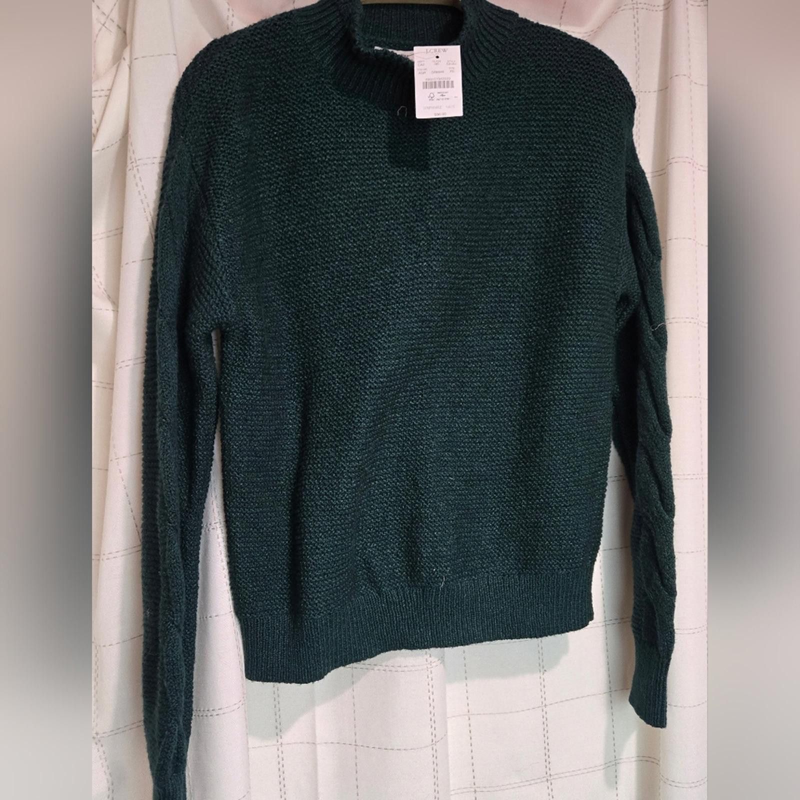 J.Crew J Crew Mockneck cable-sleeve sweater Size XS / US 0-2 / IT 36-38 - 2 Thumbnail