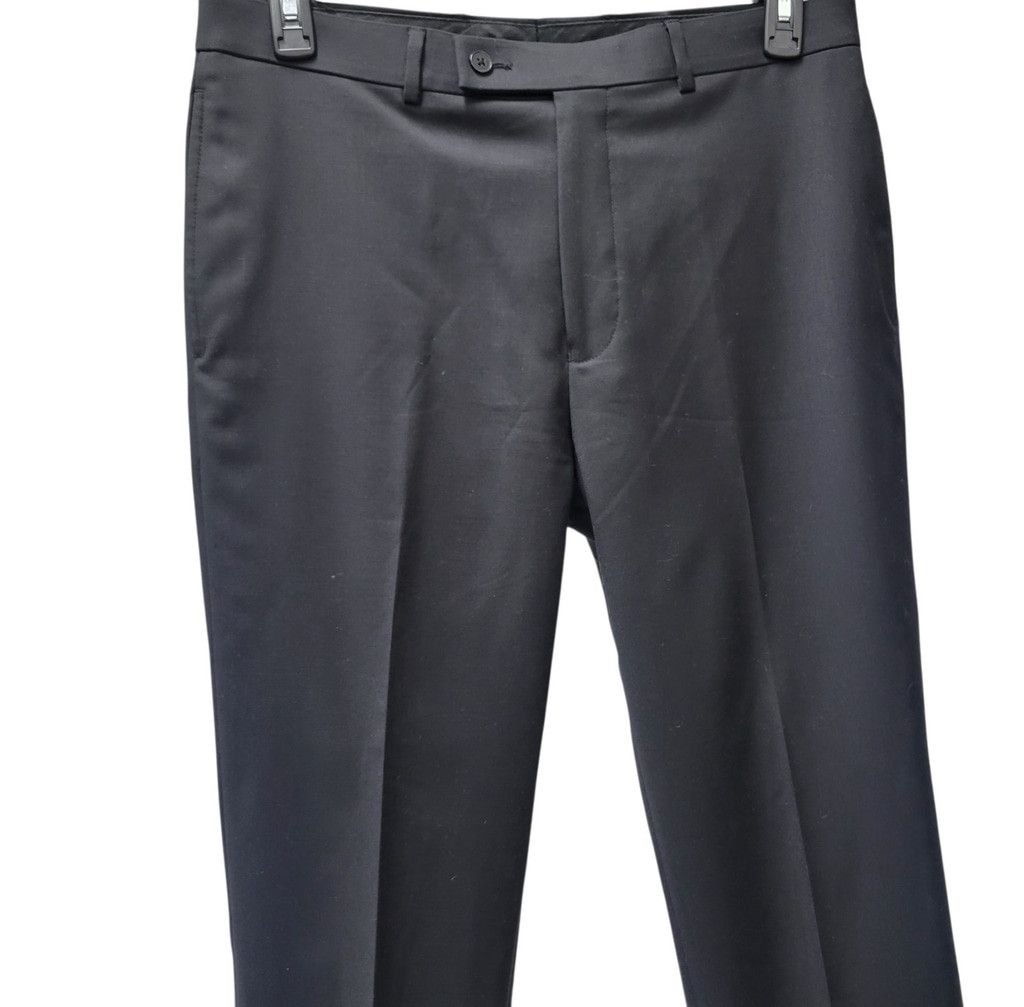 Calvin Klein Calvin Klein Men Slim-Fit Black Flat Front Dress Pants 34/32 Size US 34 / EU 50 - 7 Thumbnail