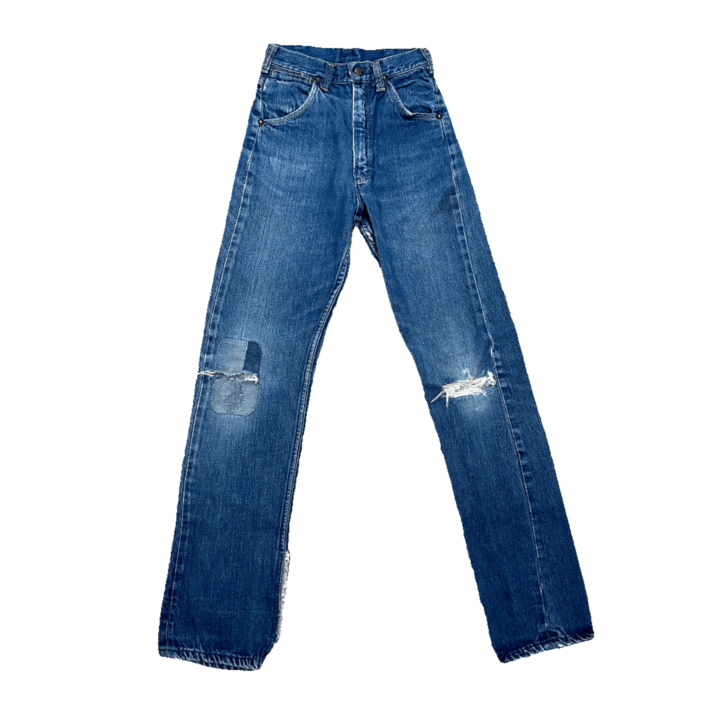 Other Vintage Mid-Century Patched Perfection Circle S High Waisted Ranch Selvedge Denim Jeans Petite/Youth 23" Waist Size 23" - 1 Thumbnail