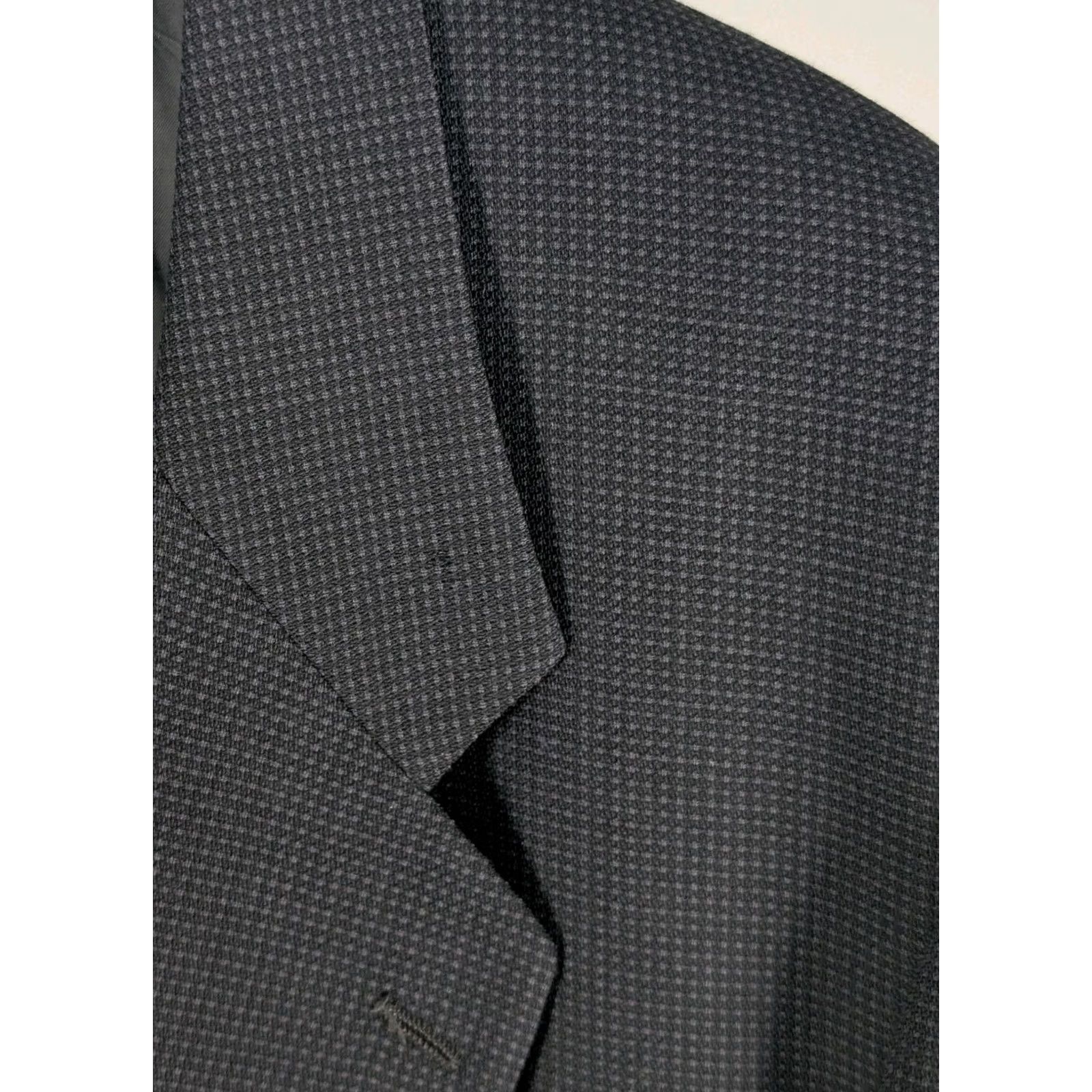Giorgio Armani VINTAGE Mani Giorgio Armani Sport Coat Blazer 44R Virgin Wool Micro Check Charcoal Gray Men Size 44R - 5 Thumbnail
