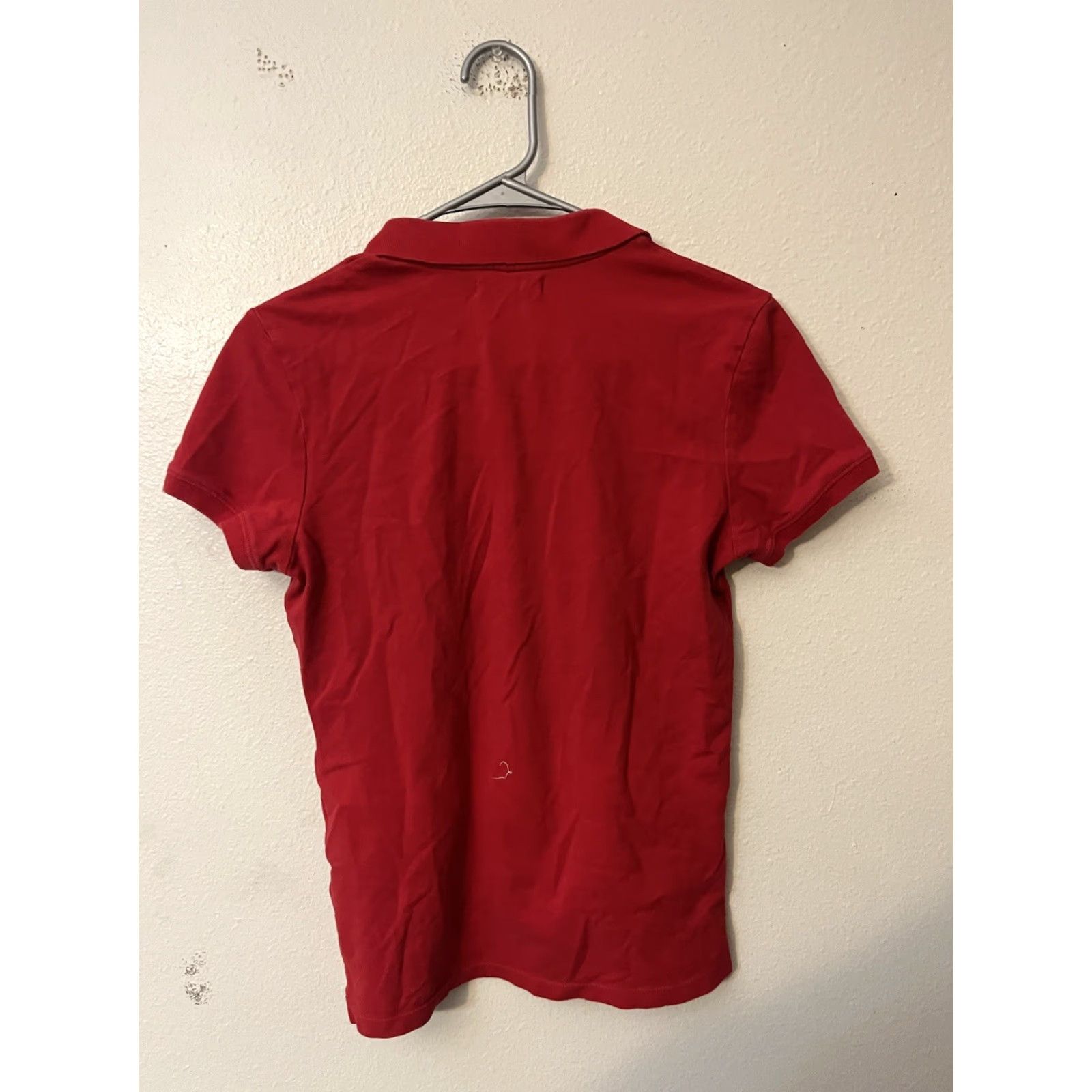 Aeropostale AeroPostale Polo Shirt - Red Short Sleeve Cotton Womens Size L Solid Ladies Women Polo Basic All Seasons 2000s (if applicable) Size L / US 10 / IT 46 - 2 Thumbnail