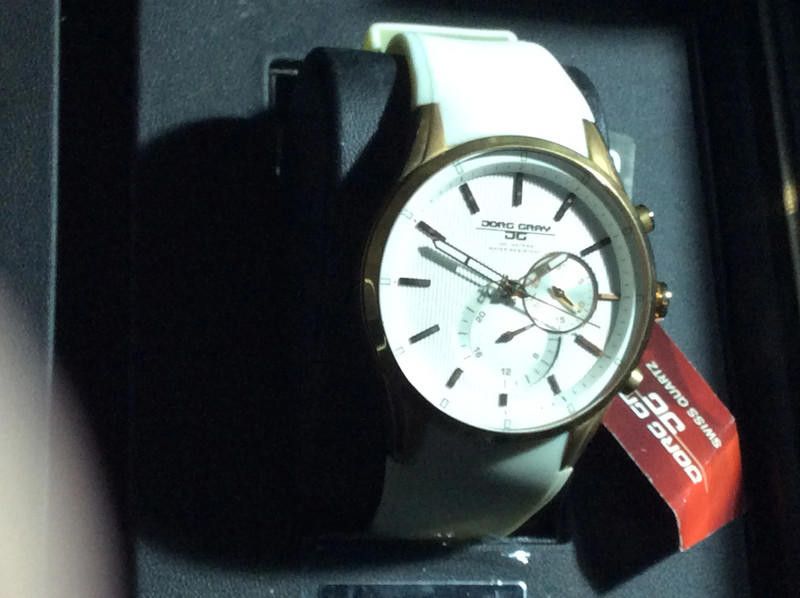 Designer Jorg Gray Men's Quartz Watch with Natural Leather Strap Size ONE SIZE - 3 Thumbnail