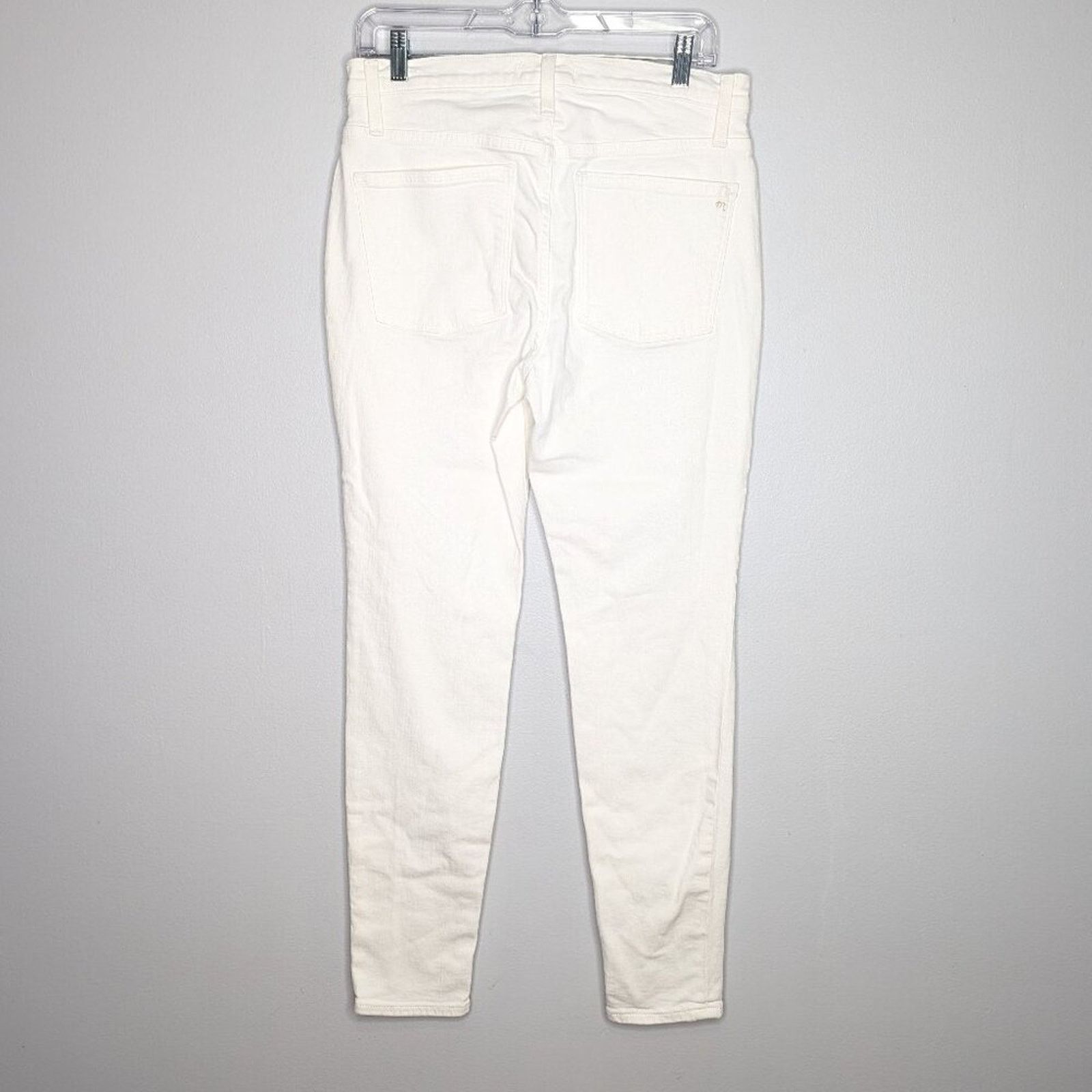 Madewell Madewell White Denim 9" High-Rise Skinny Jeans Pockets Size 30" / US 8 / IT 44 - 3 Thumbnail