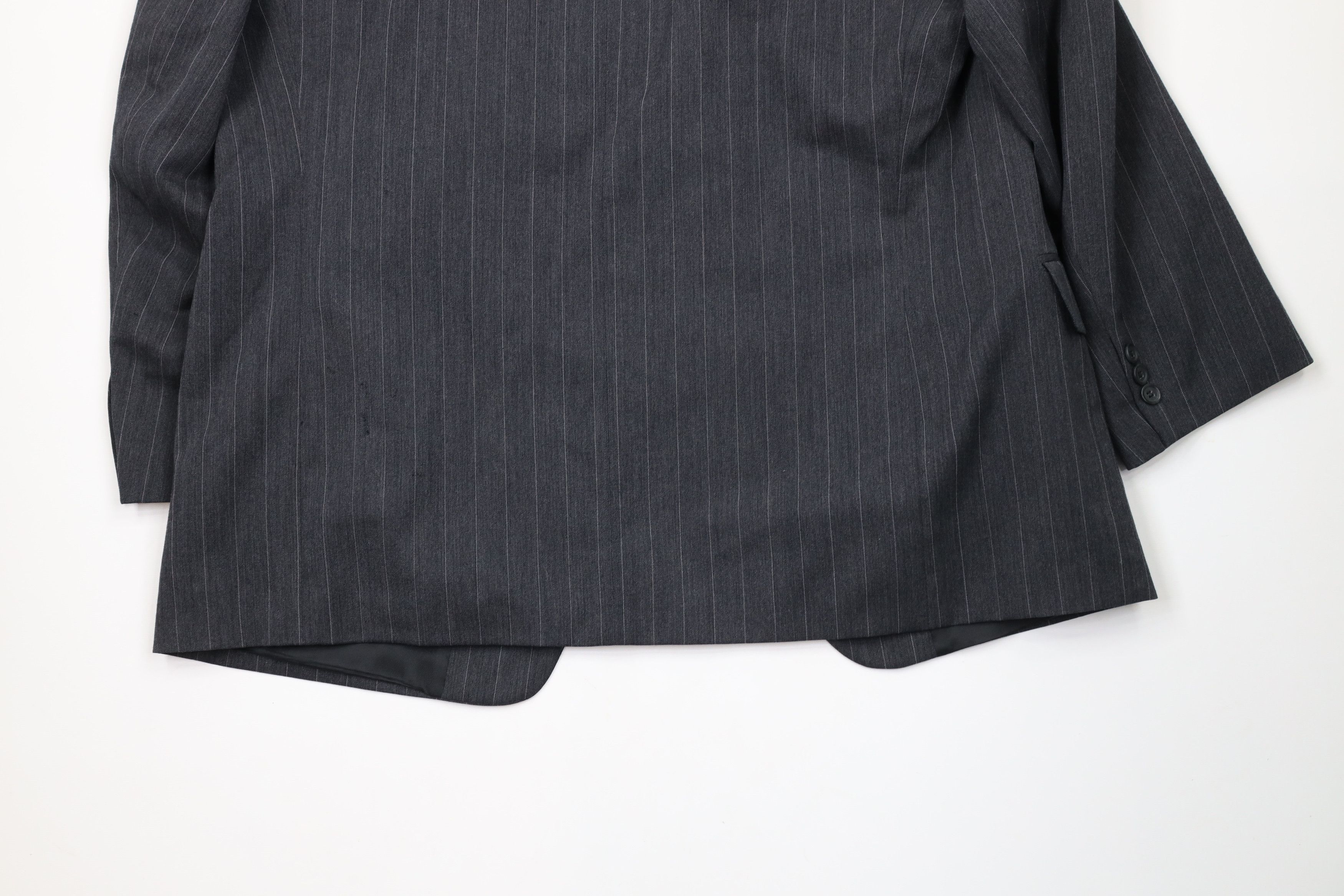 Vintage Vintage 90s Streetwear 2 Piece Striped Wool Suit Wedding Size 44R - 9 Thumbnail