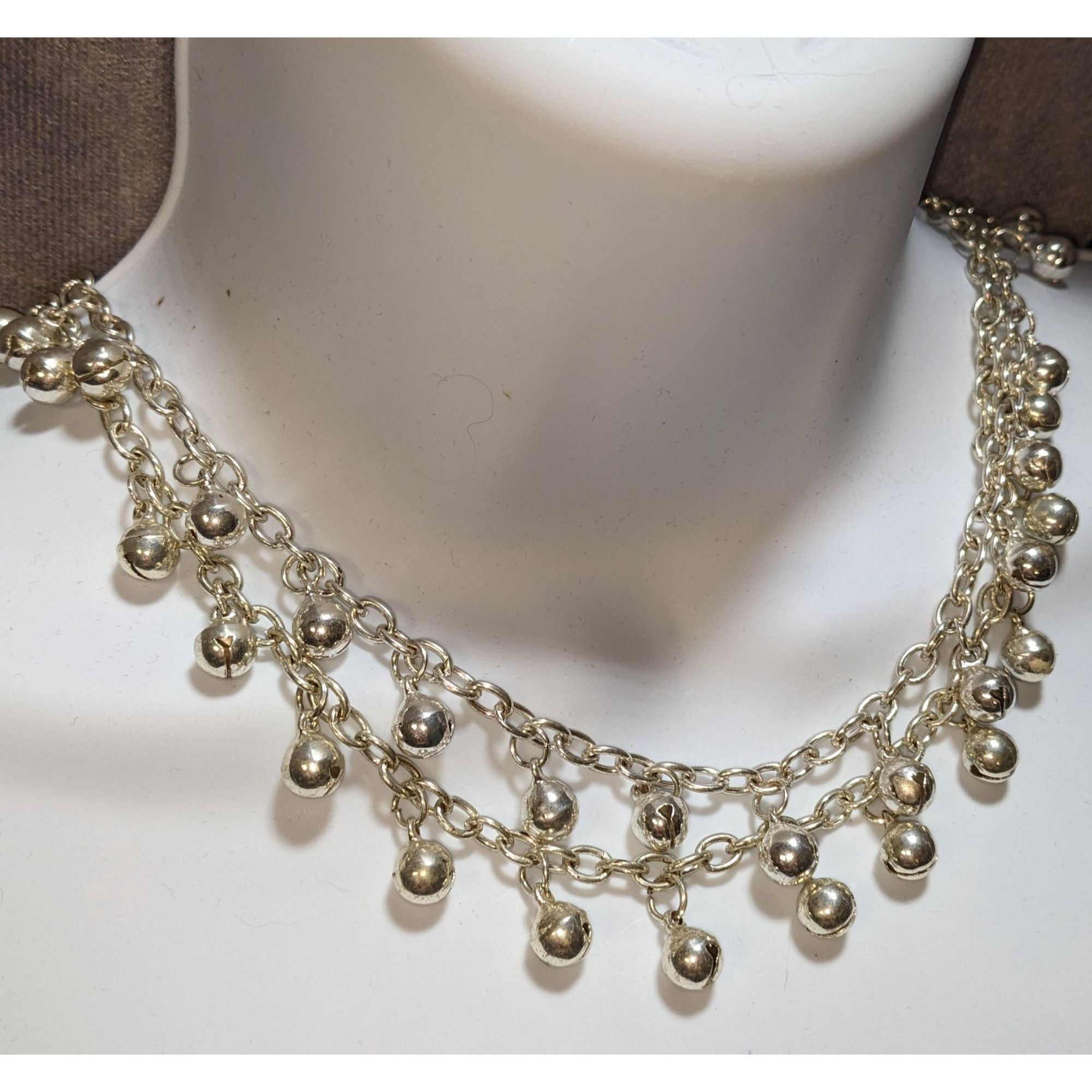 Other Whimsical Bell Charm Layered Silver-Tone Necklace Size ONE SIZE - 2 Thumbnail