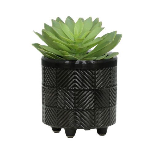 Designer × Homemade S/2 6/8" TEXTURED PLANTERS, SHINY BLACK Size US L / EU 52-54 / 3 - 4 Thumbnail