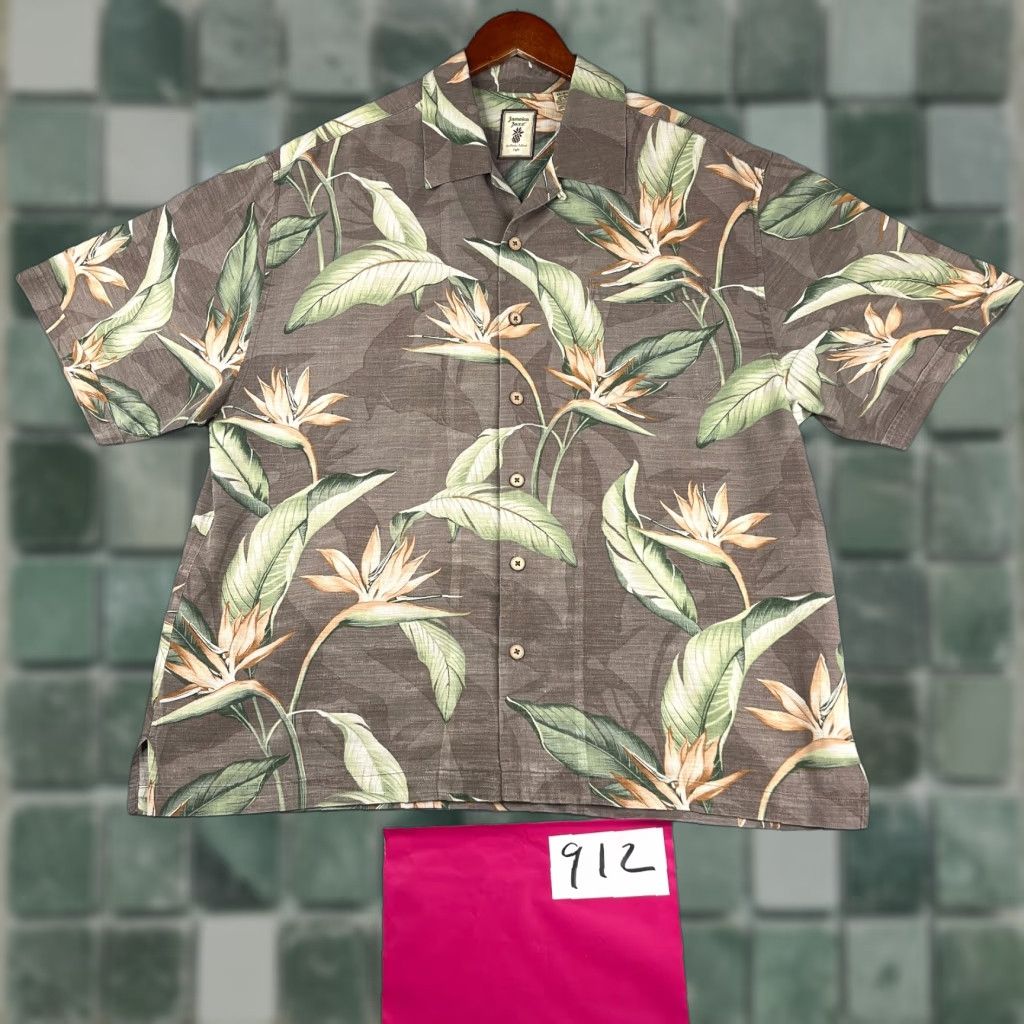 Vintage Jamaica Jaxx Silk Tropical Print Shirt XL Floral Short Sleeve Button-Up Mens Size US XL / EU 56 / 4 - 1 Thumbnail