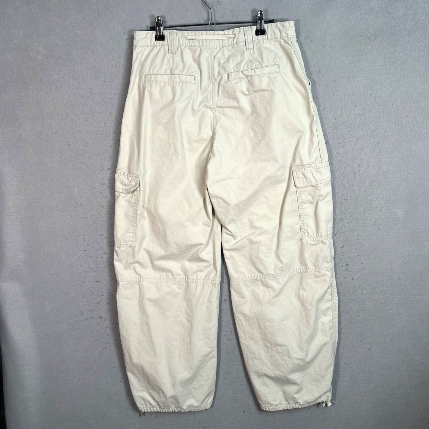 Weekday VINTAGE Weekday Womens Cargo Pants Wide Leg Beige Cotton 38 Casual Pants Womens Size 26" / US 2 / IT 38 - 2 Thumbnail